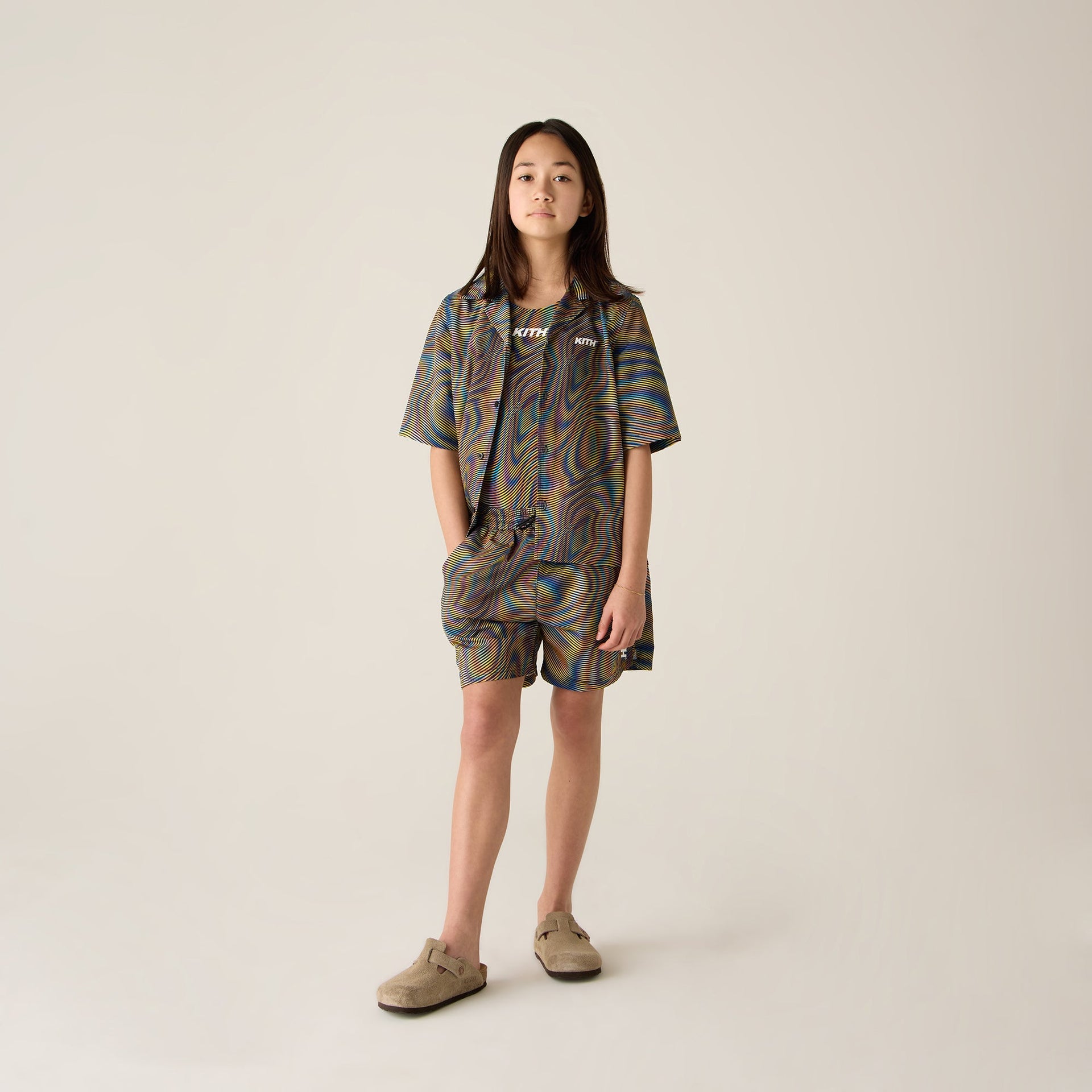 Kith Kids Moire Camp Shirt - Black