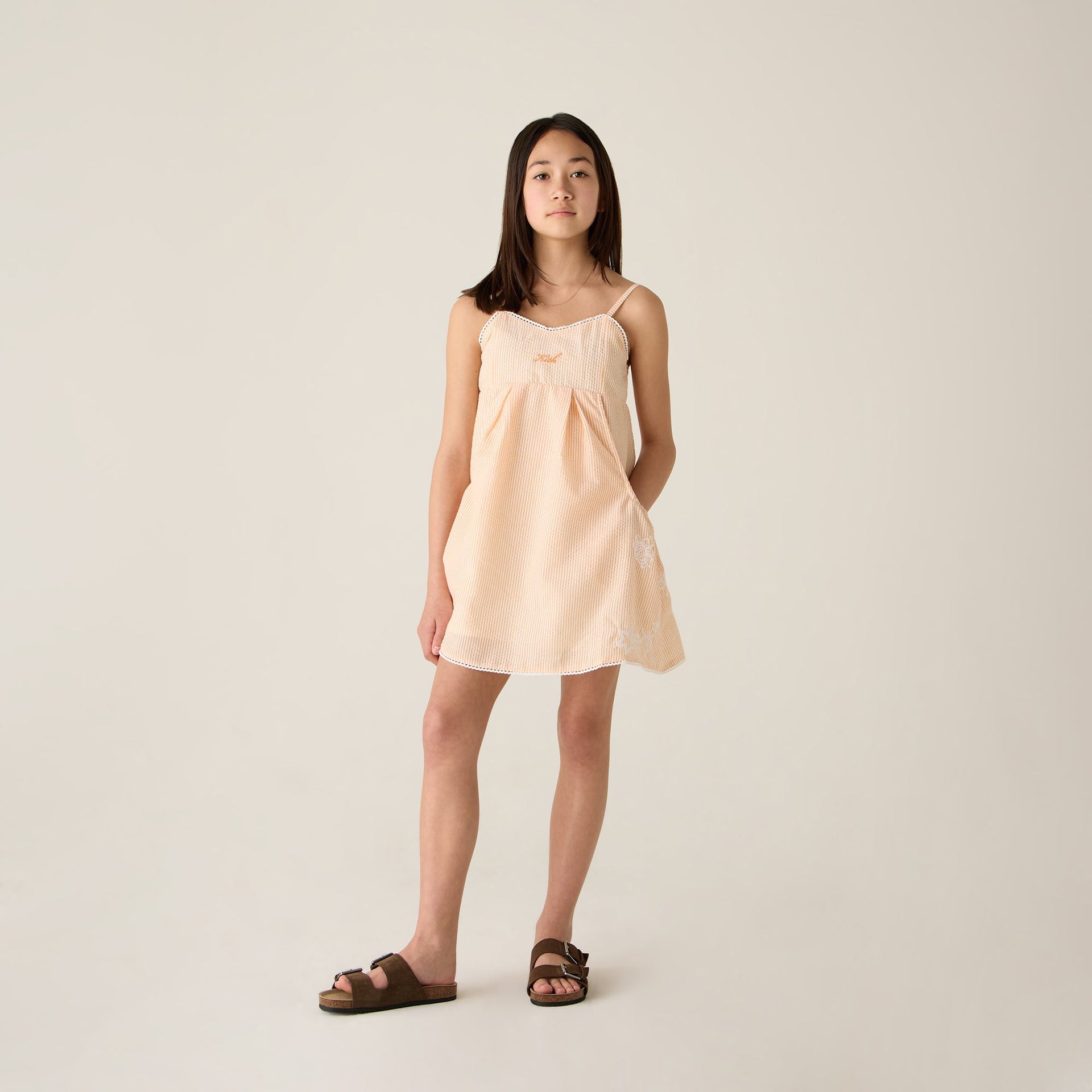 Kith Kids Seersucker Ainsley Dress - Calcite