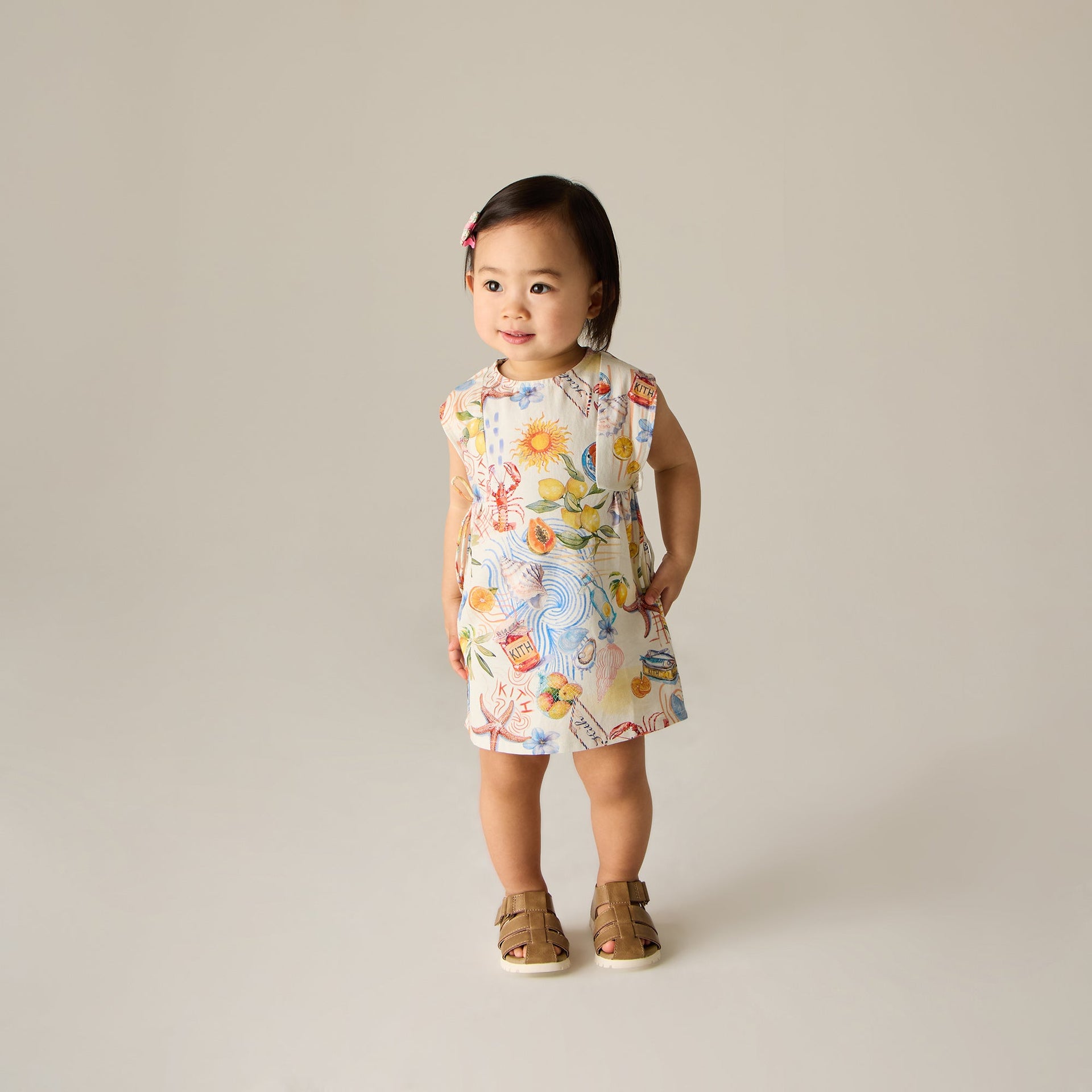 Kith Baby Summer Picnic Dress Bloomer Set - Sandrift
