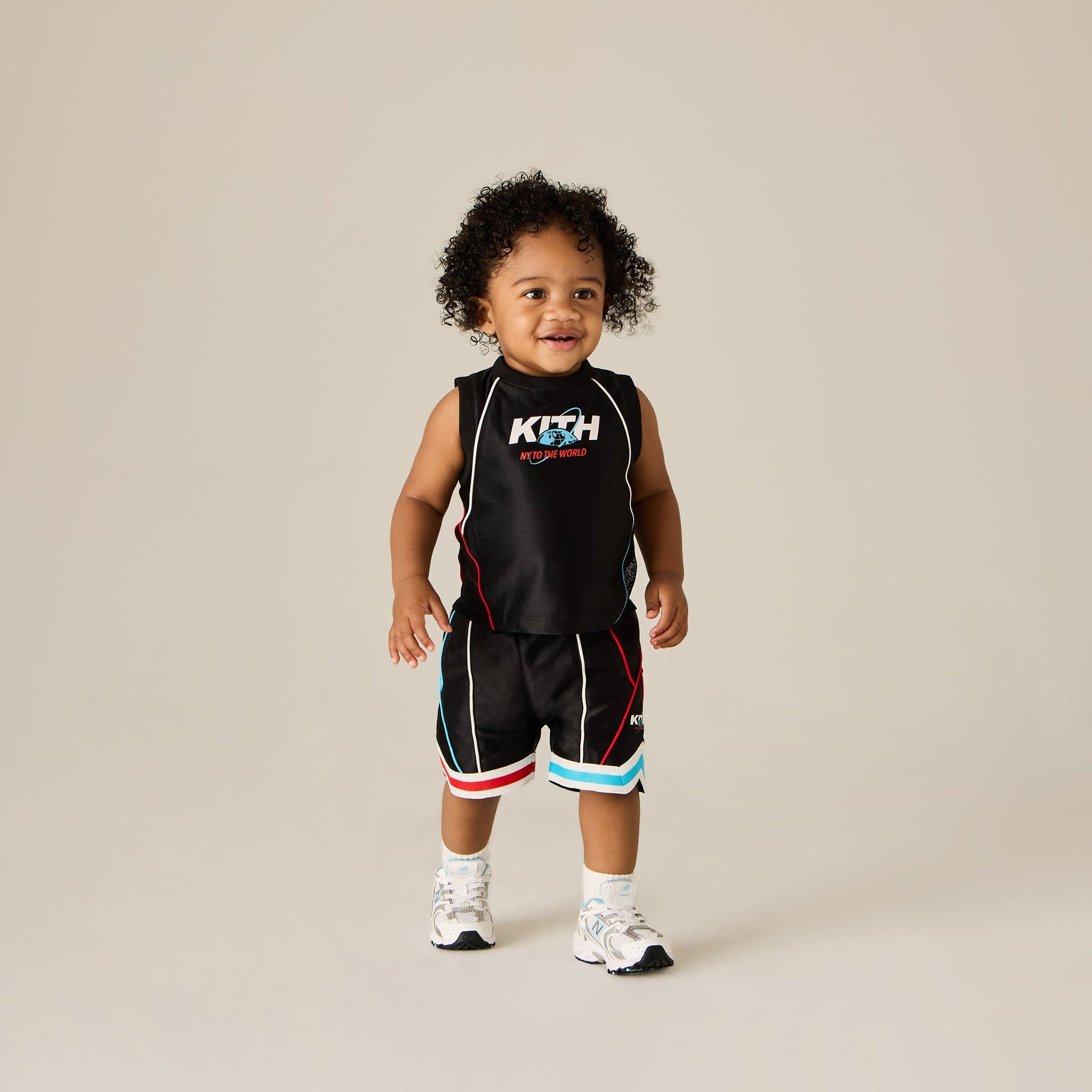 Kith Baby New York to the World Unisphere Faille Short - Black