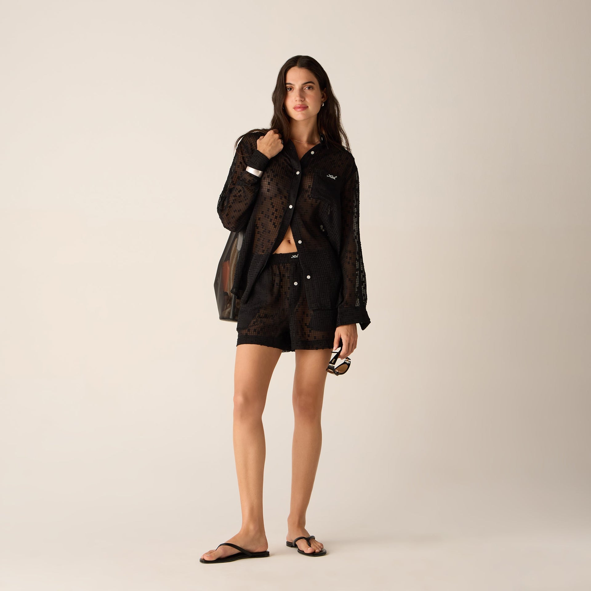 Kith Women Ora II Clipped Jacquard Shirt - Black