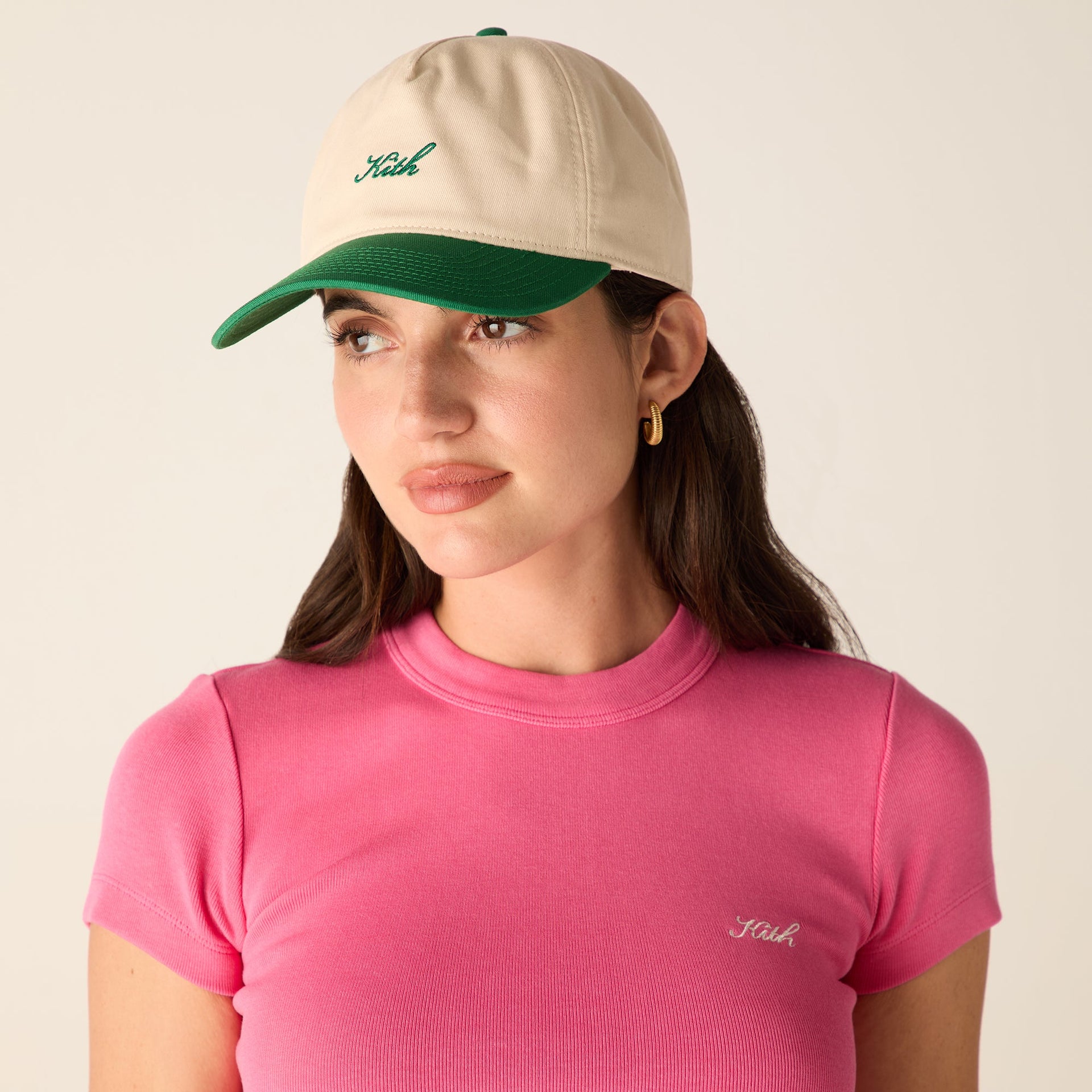 Kith Women Two-Tone Cotton Twill Pinch Crown Cap - Newt