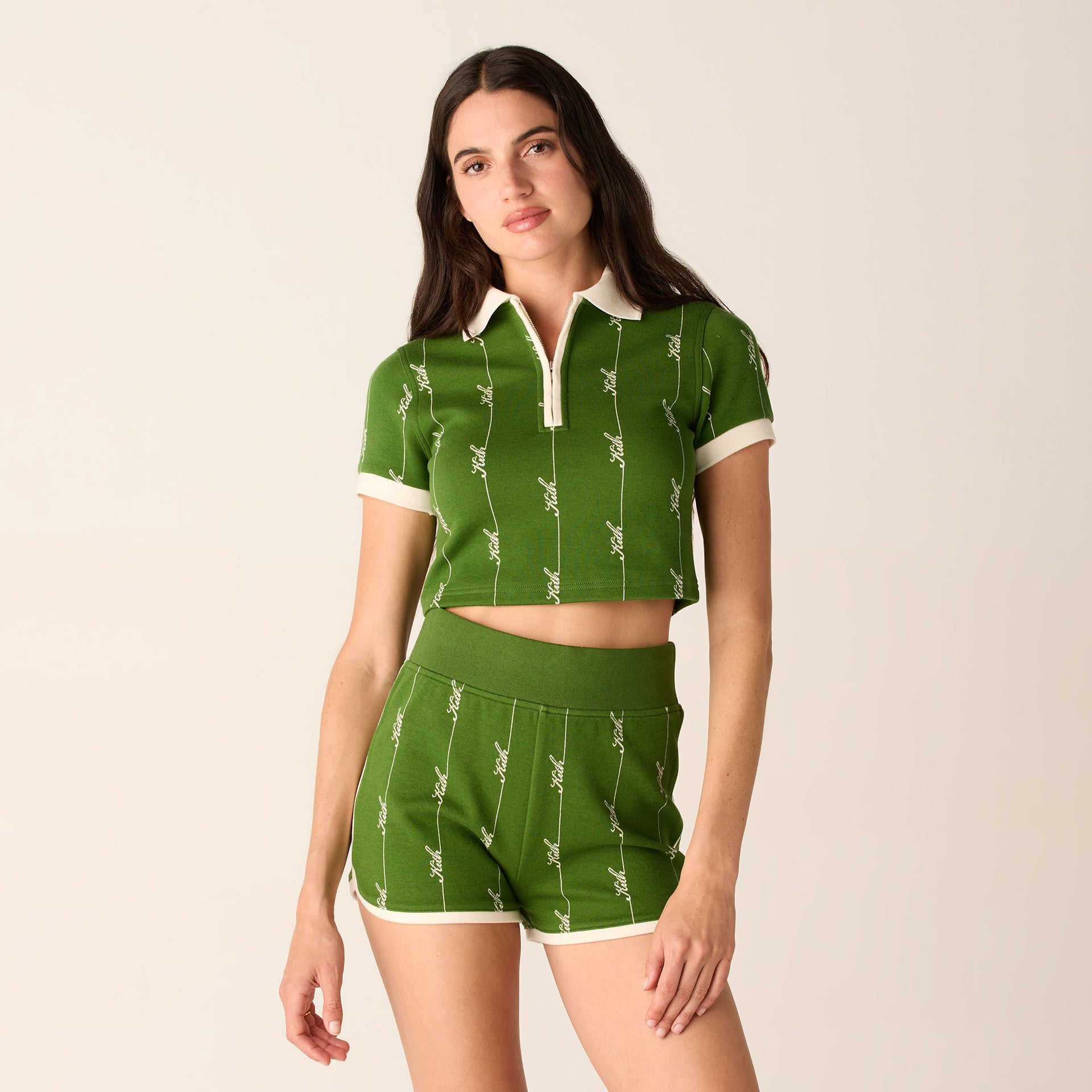 Kith Women Taylen Pique Logo Knit Polo - Turf