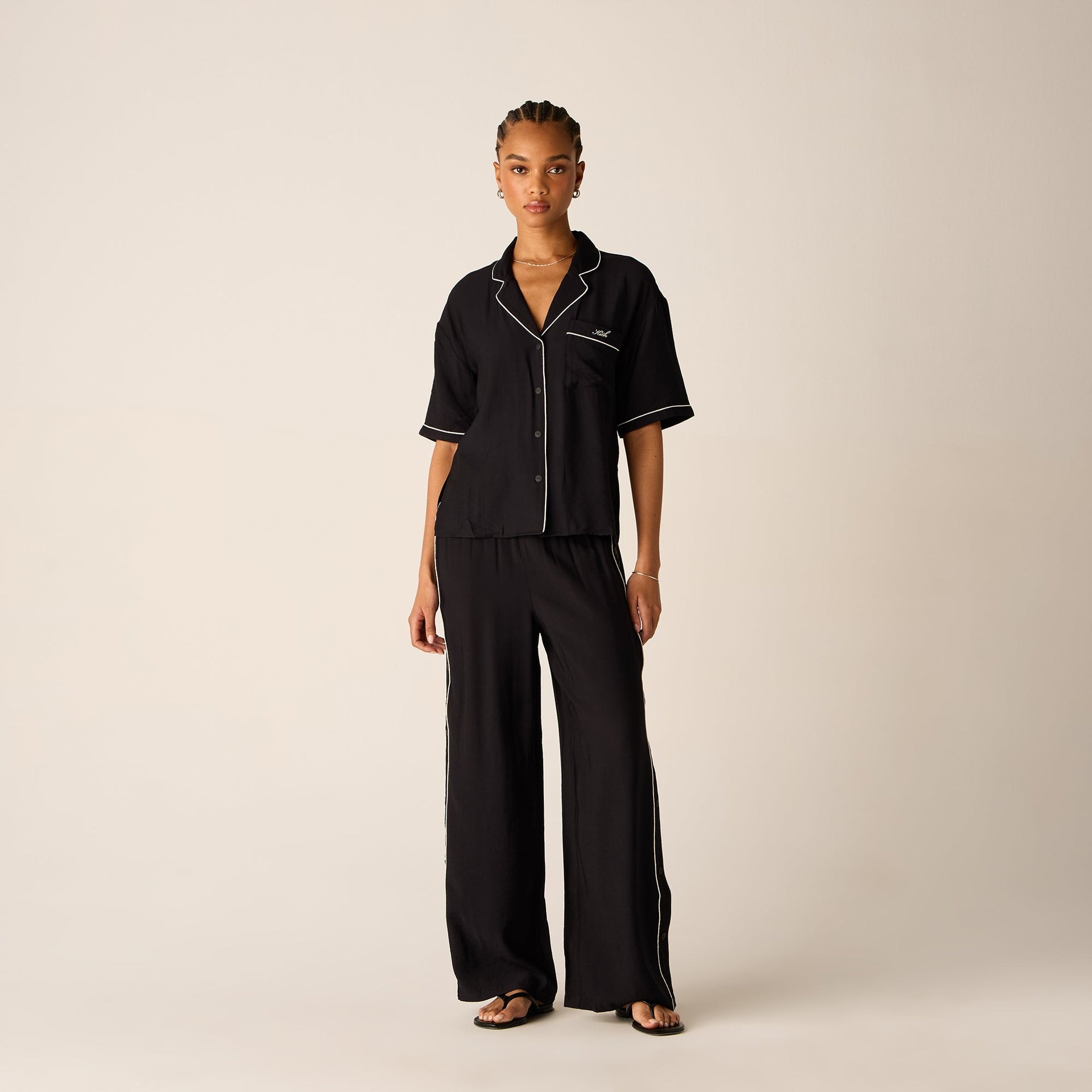 Kith Women Elena Snap Front Shirt - Black