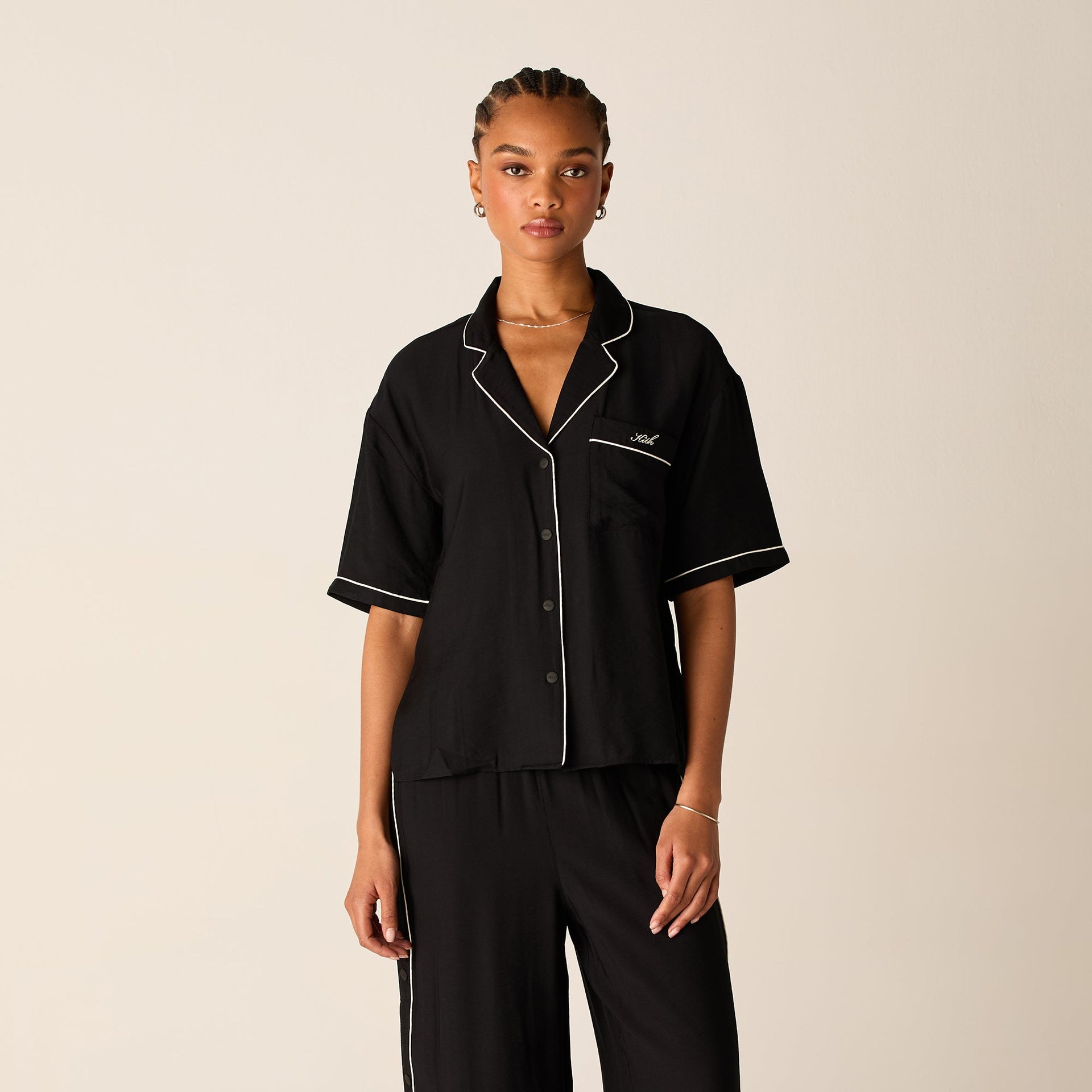 Kith Women Elena Snap Front Shirt - Black