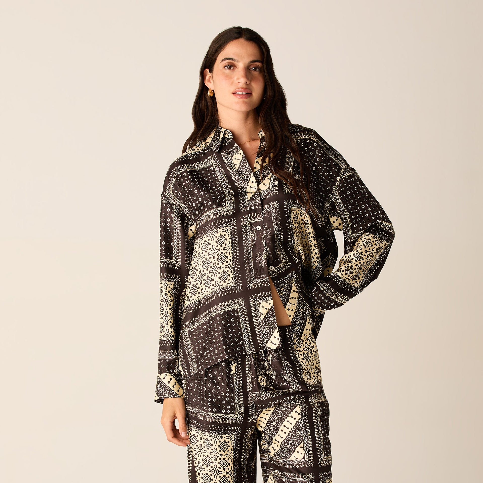 Kith Women Siena Batik Block Print Shirt - Incognito