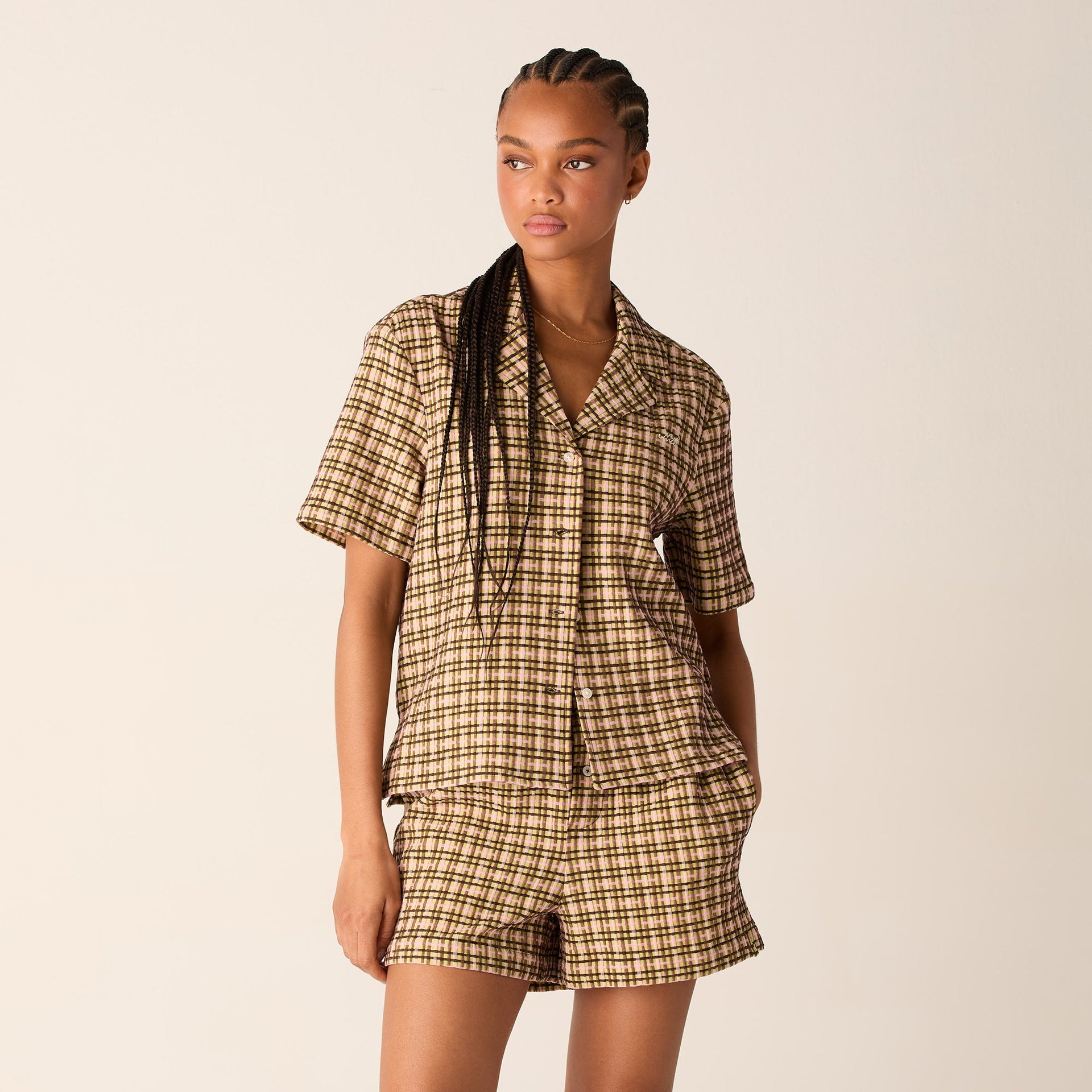 Kith Women Elena II Bubble Check Shirt - Protea