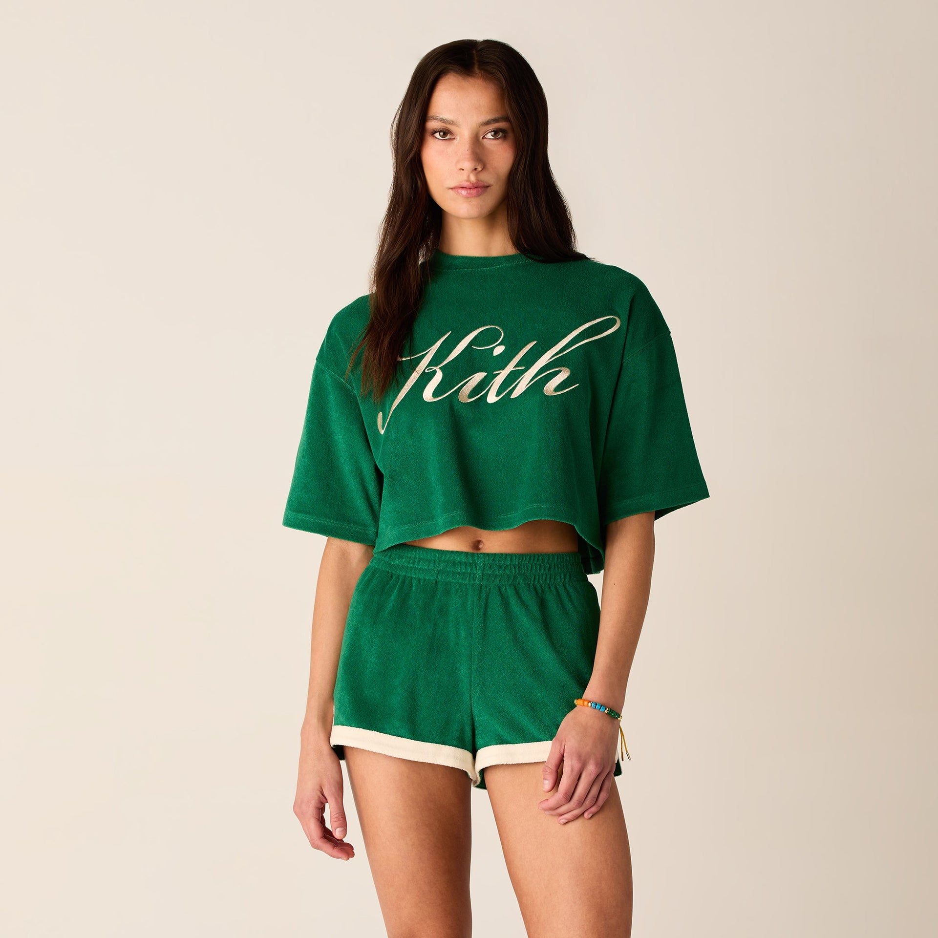 Kith Women Min Towel Terry Cropped Tee - Newt