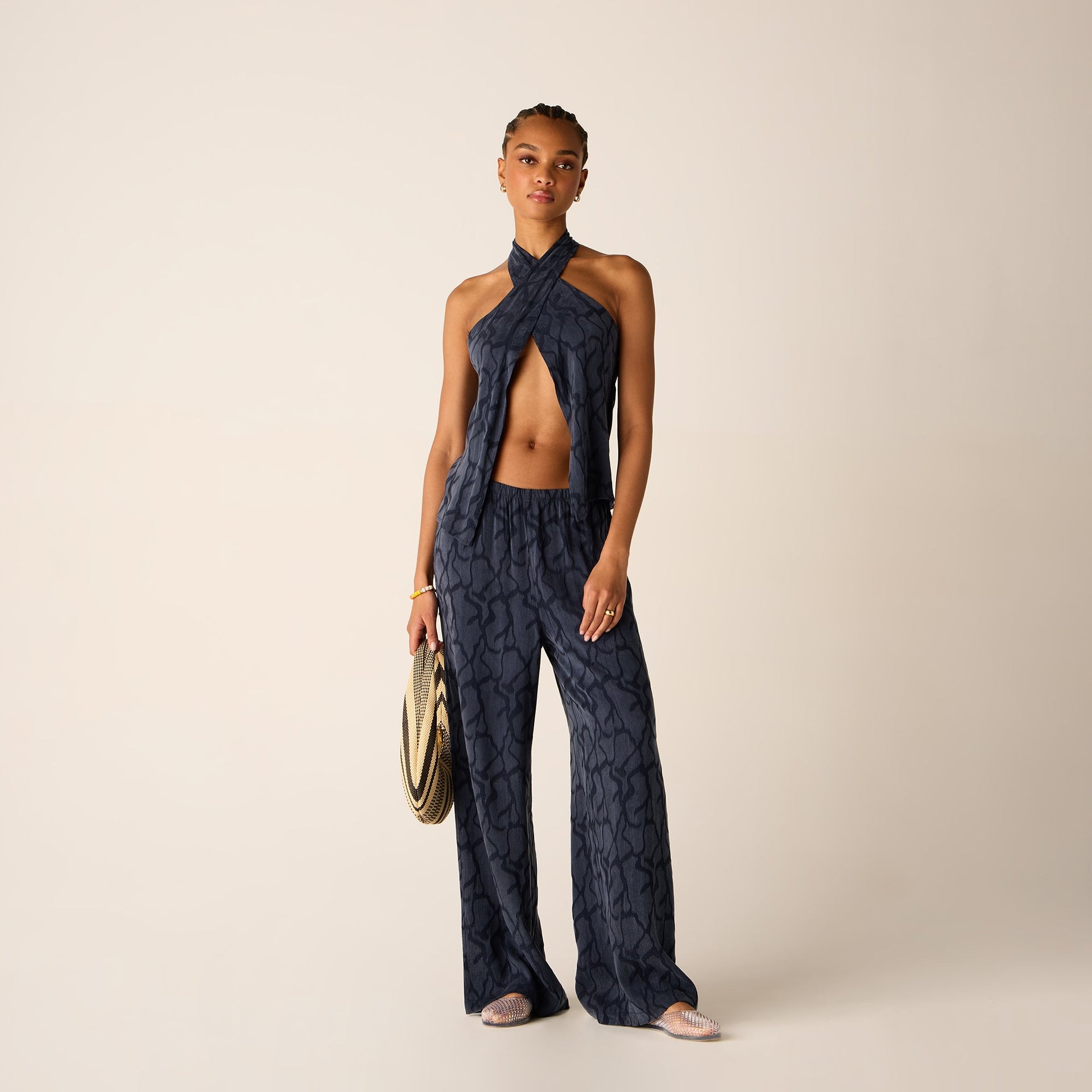 Kith Women Ida Wavy Jacquard Pant - Nocturnal