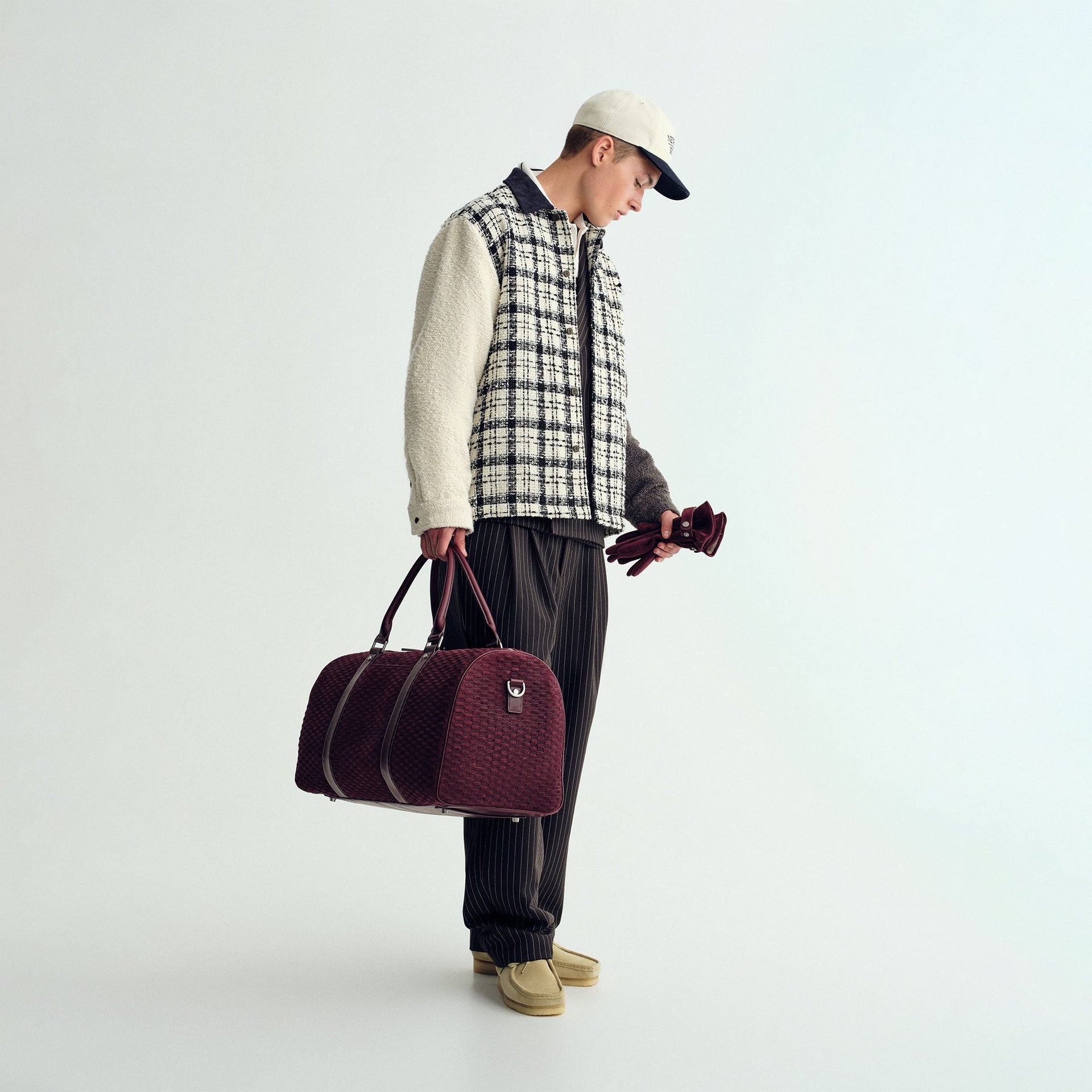 Kith Mixed Tweed Boxy Collared Overshirt - Sandrift