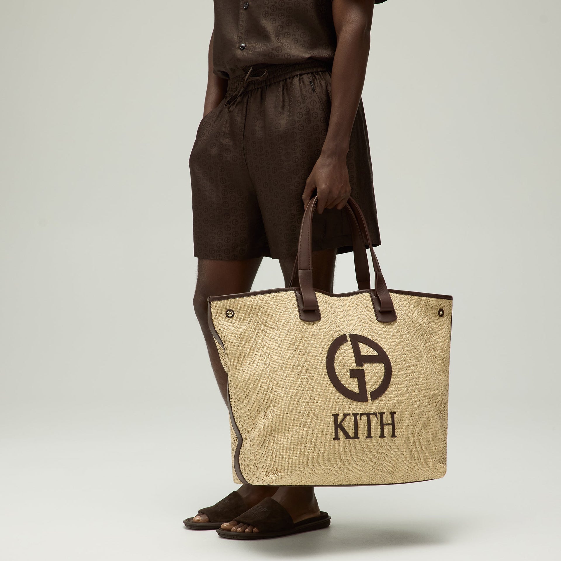 Giorgio Armani & Kith Raffia Tote - Natural Raffia