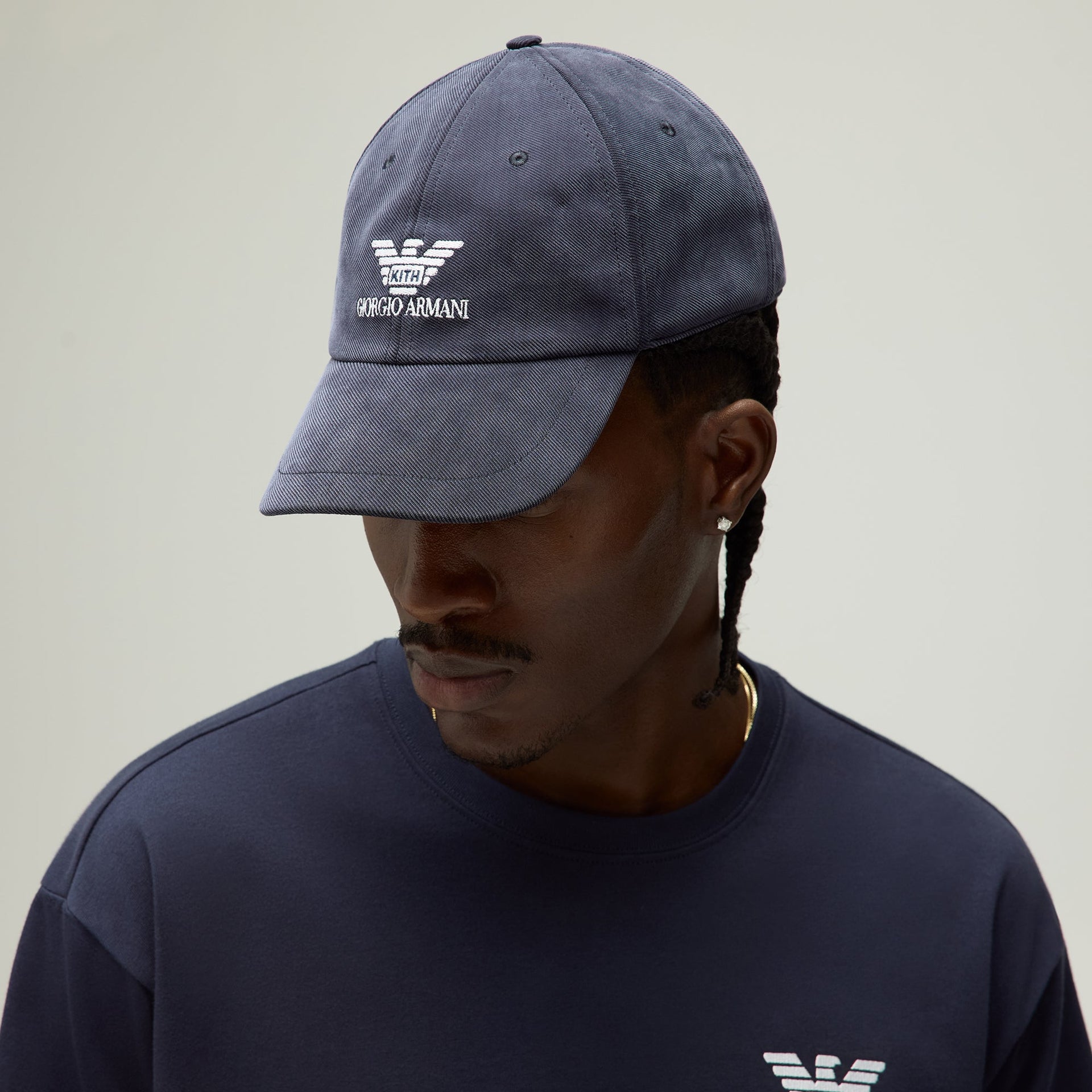 Giorgio Armani & Kith Cupro Jersey Classic Cap - Nocturnal