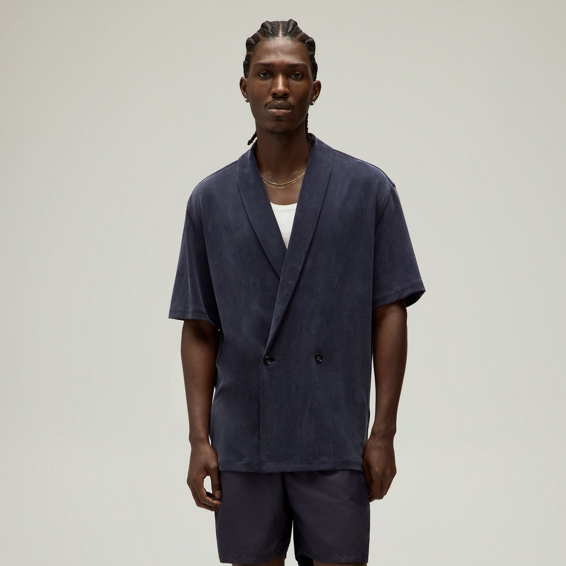 Giorgio Armani & Kith Short Sleeve Thompson Crossover Shirt - Nocturnal