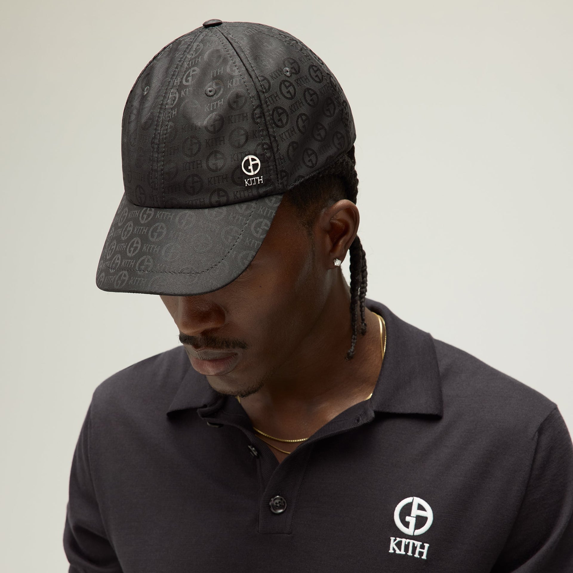 Giorgio Armani & Kith Midweight Jacquard Silk Classic Cap - Black