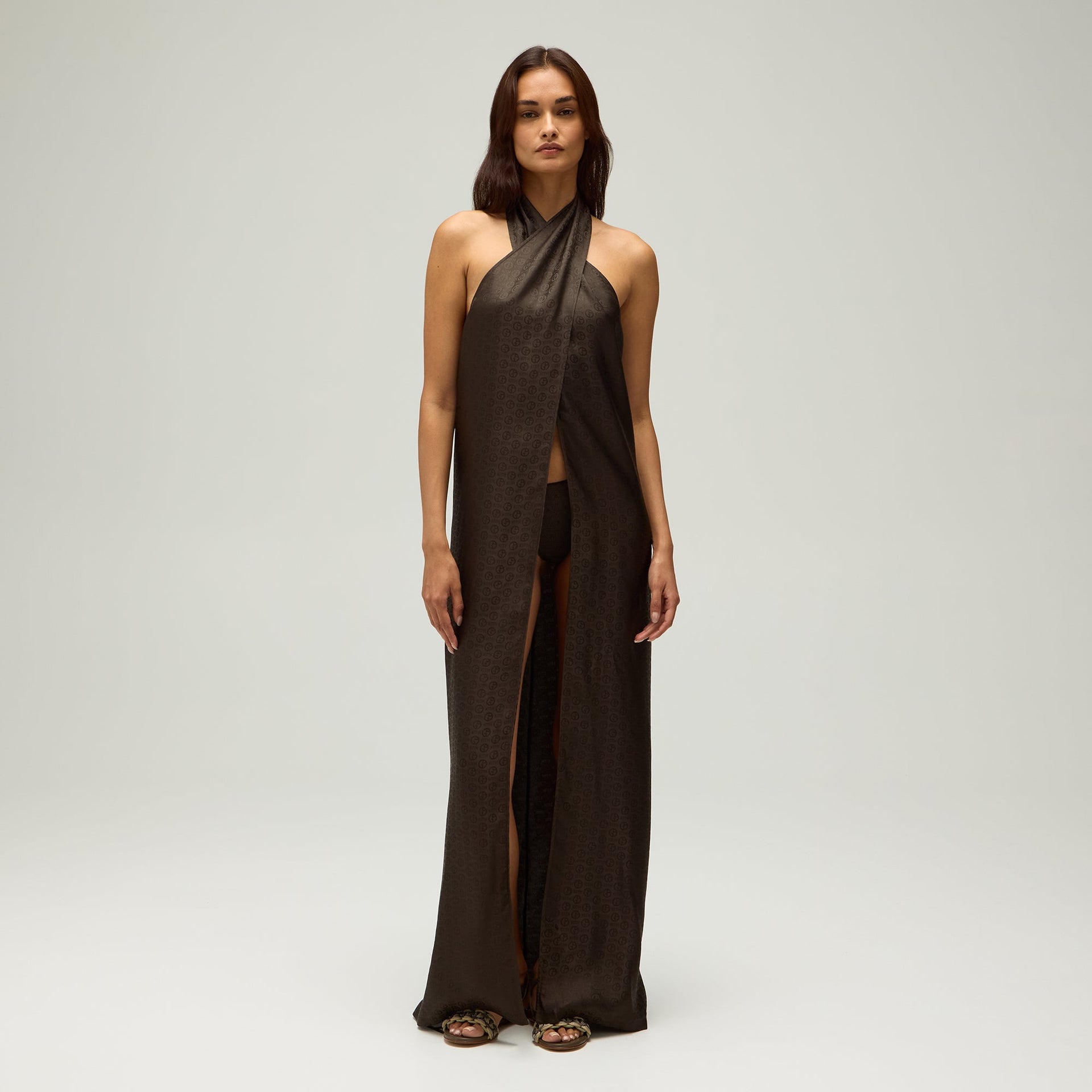 Giorgio Armani & Kith Women Silk Wrap Halter Cover Up - Kindling