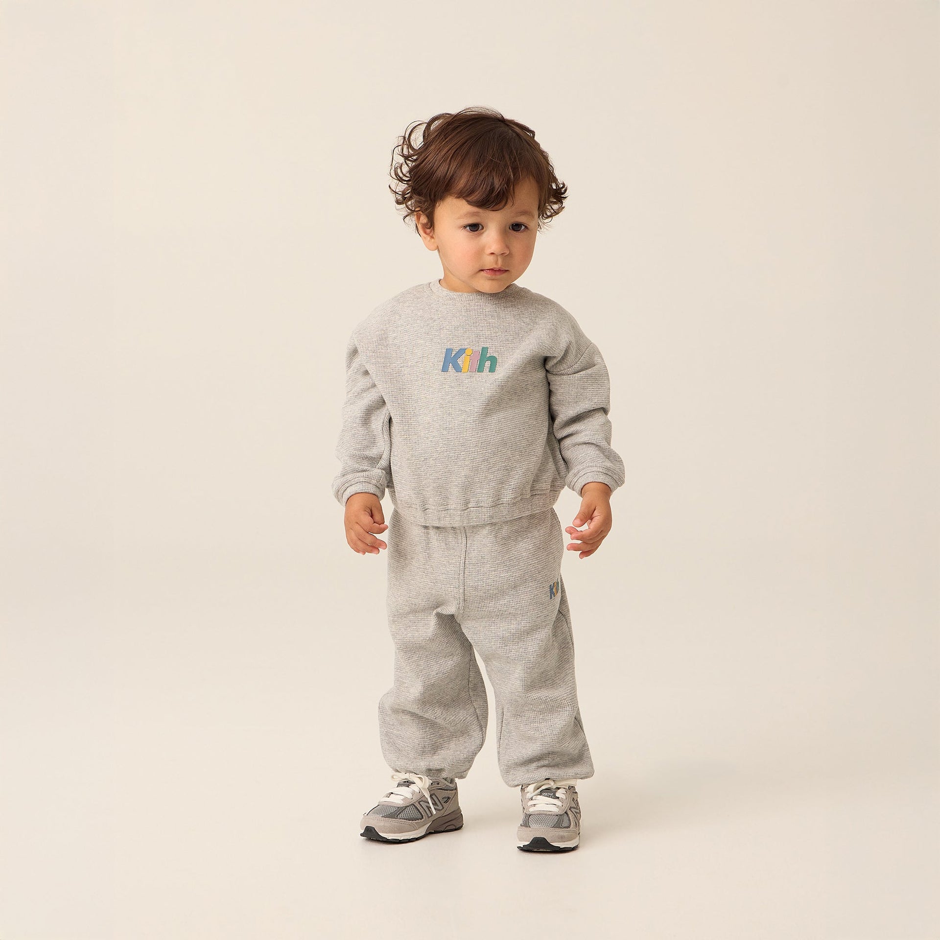 Kith Baby Waffle Nelson Sweatpant - Light Heather Grey