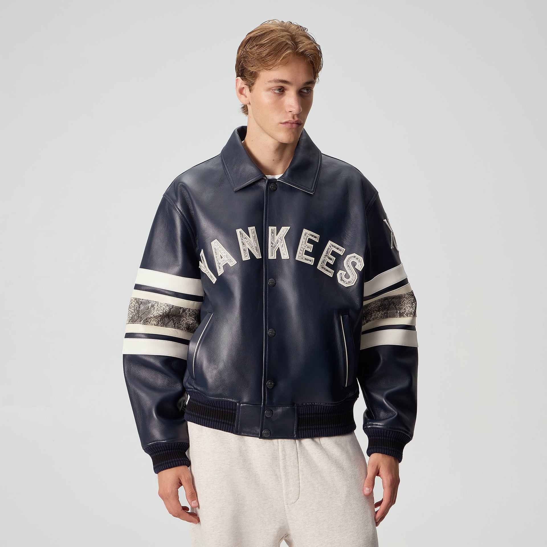 Kith & AVIREX for the New York Yankees Leather Jacket - Nocturnal / Snake