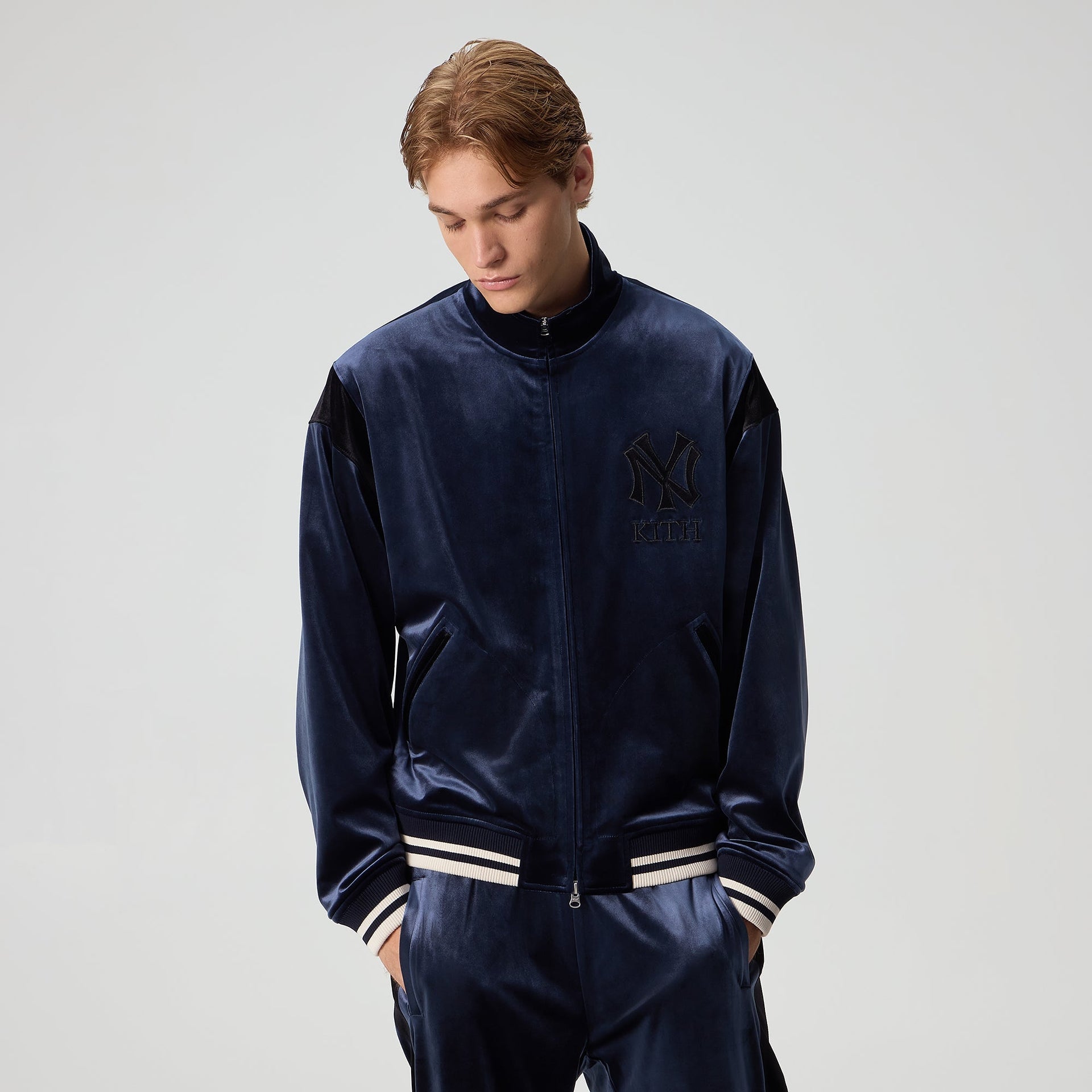 Kith for the New York Yankees Luxe Velour Track Jacket - Nocturnal