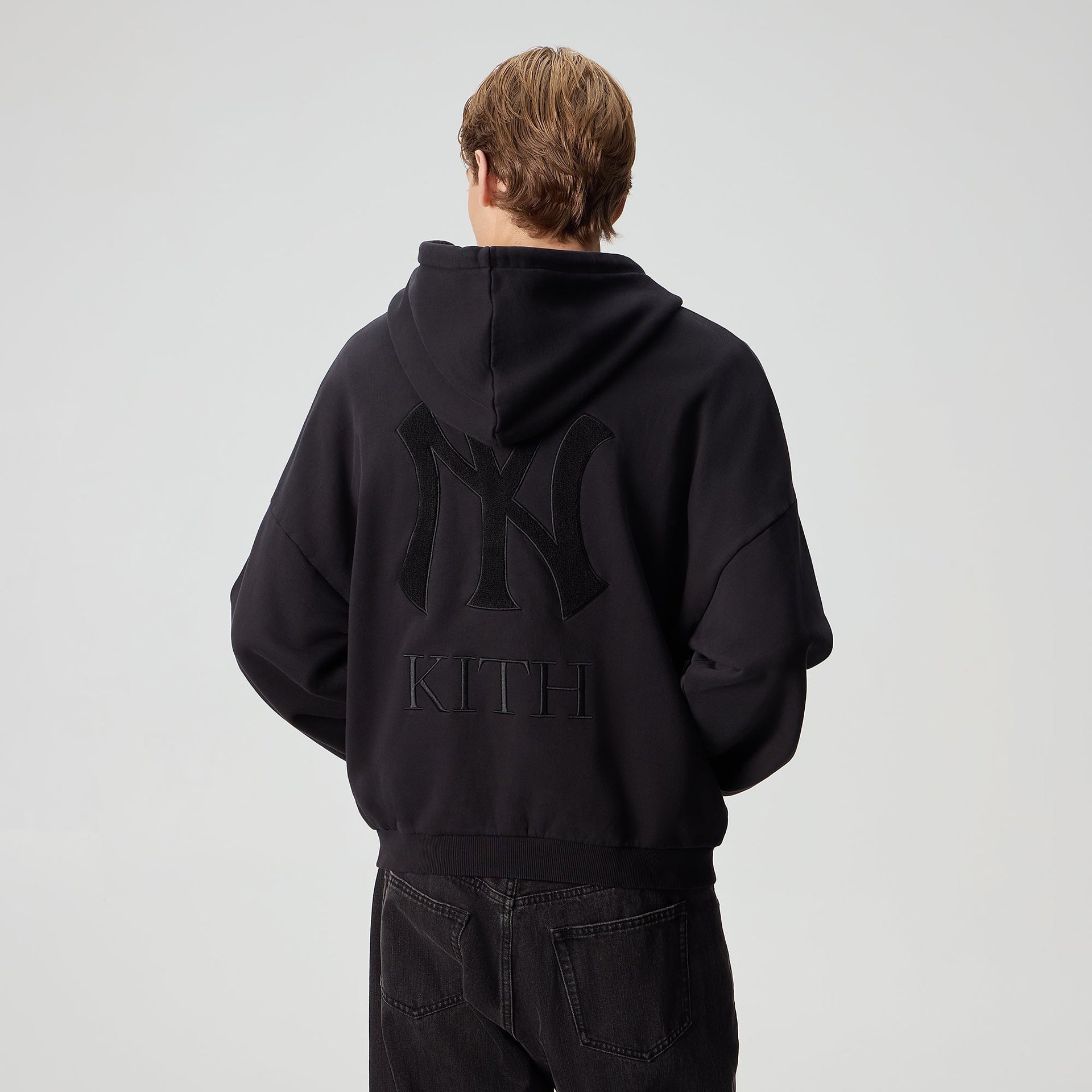 Kith for the New York Yankees Cropped Braxton Full Zip Hoodie - Black