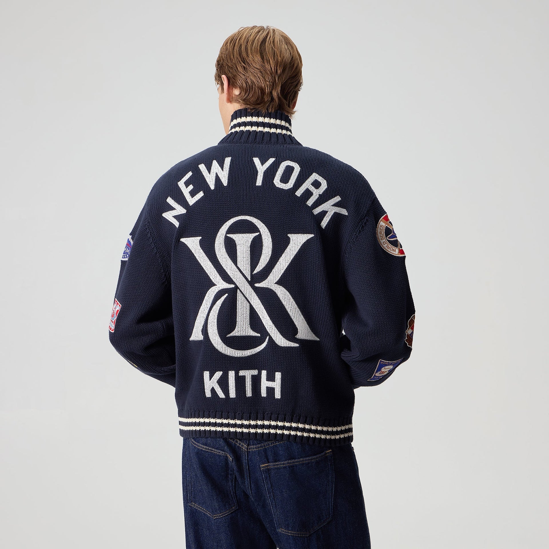 Kith for the New York Yankees All-Over Embroidered Wyona Full Zip - Nocturnal