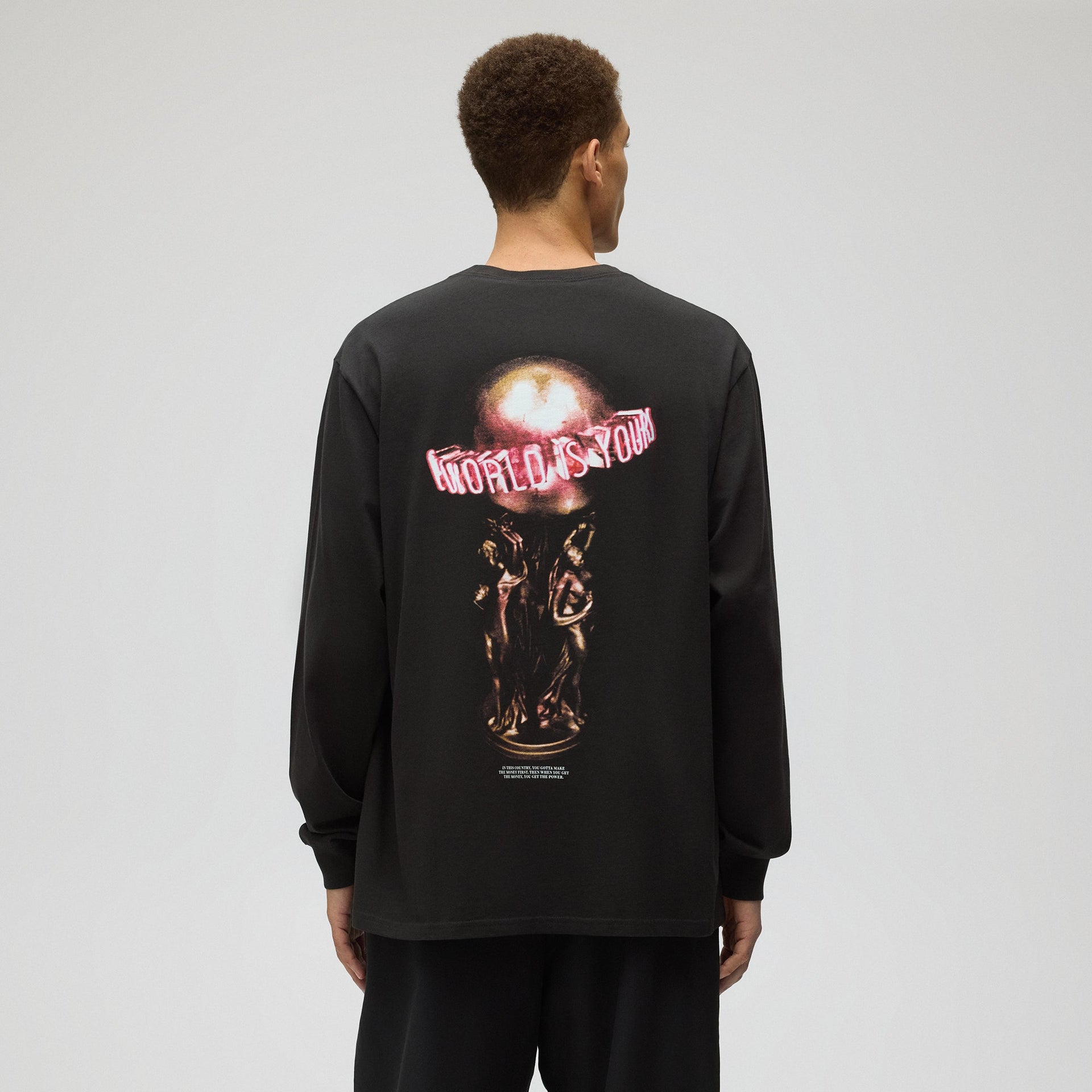 Kith for Scarface Statue Long Sleeve Pocket Tee - Black
