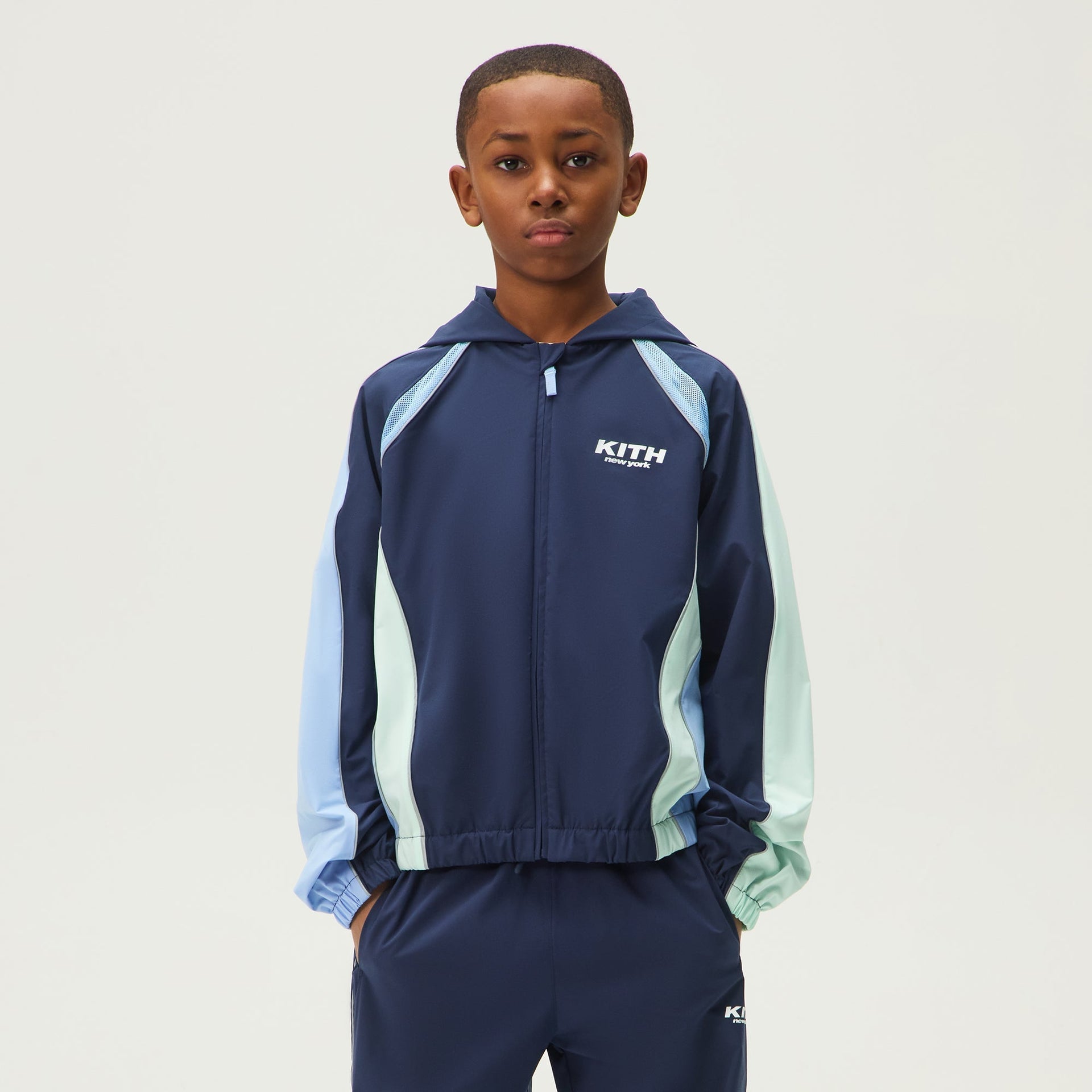 Kith Kids Blocked Hooded Milo Track Jacket - Nocturnal