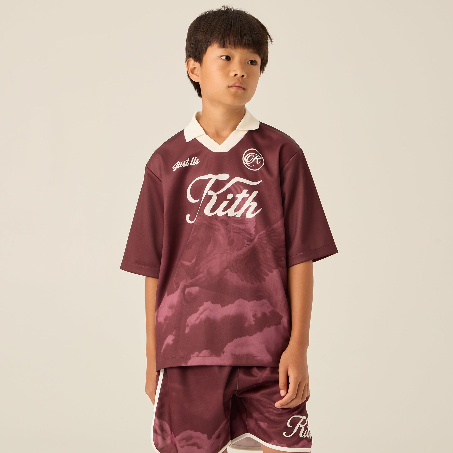 Kith Kids Printed Pegasus Jordan Soccer Short - Magma