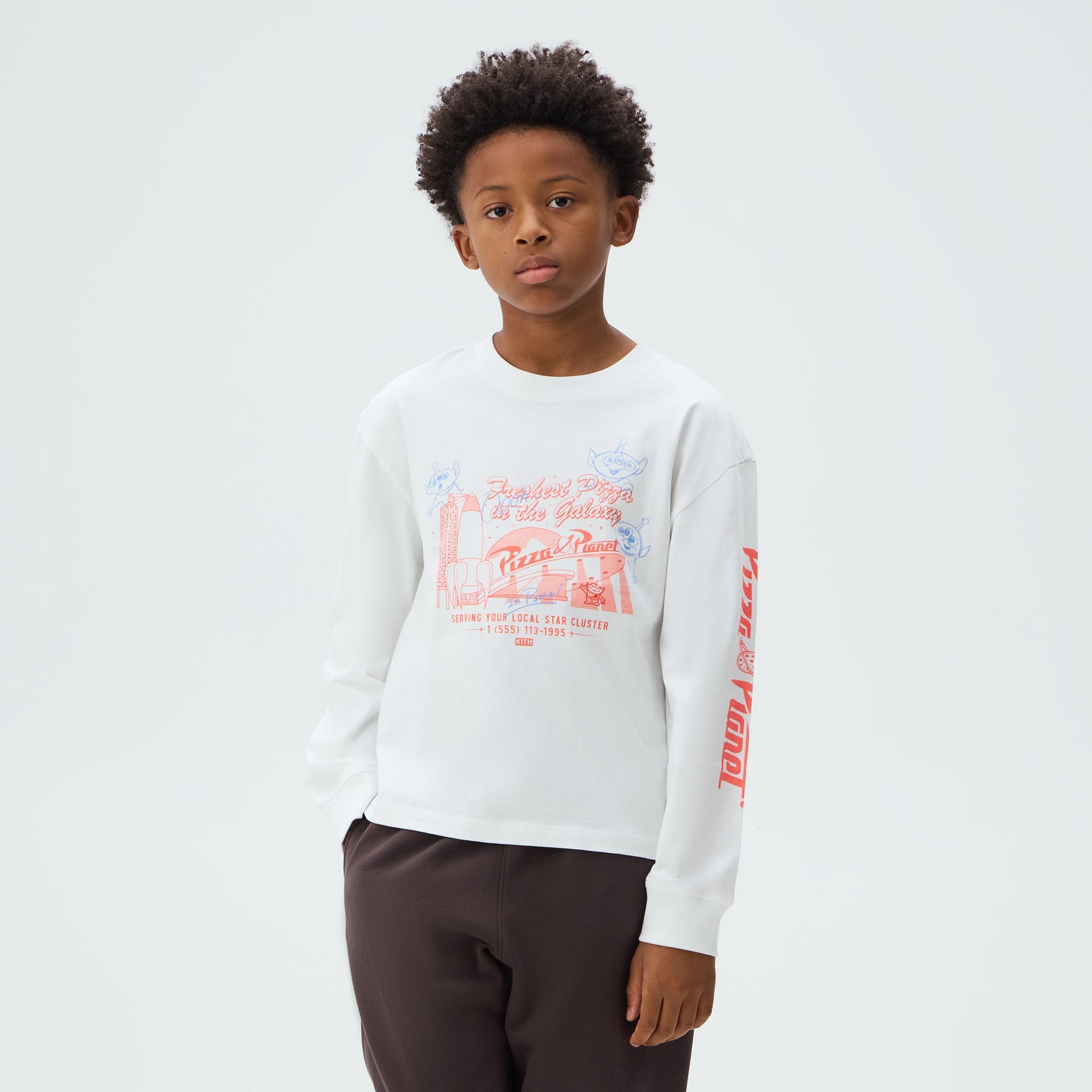Disney | Kith Kids for Pixar Pizza Planet Long Sleeve Tee - White