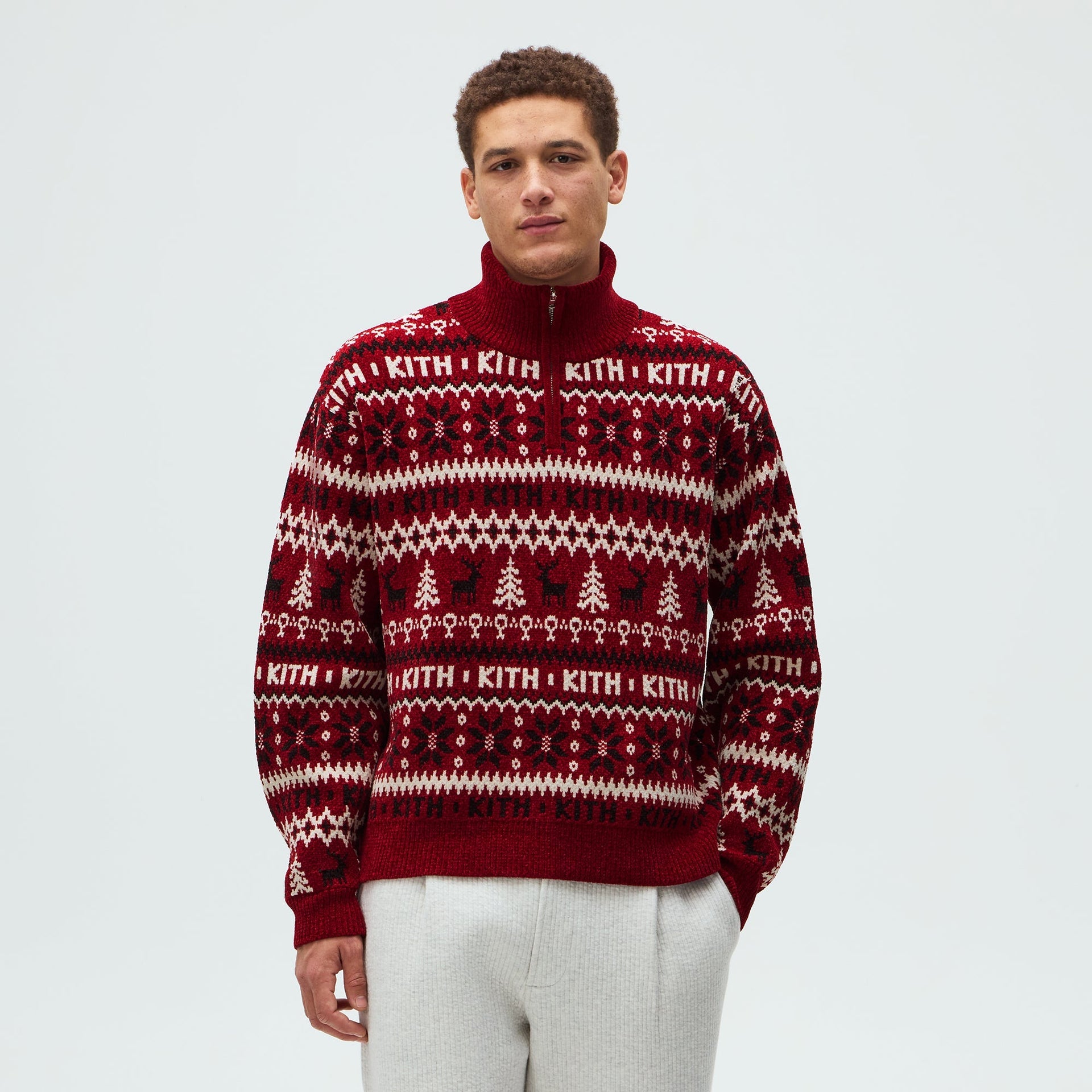 Kithmas Chenille Fair Isle Quarter Zip - Allure