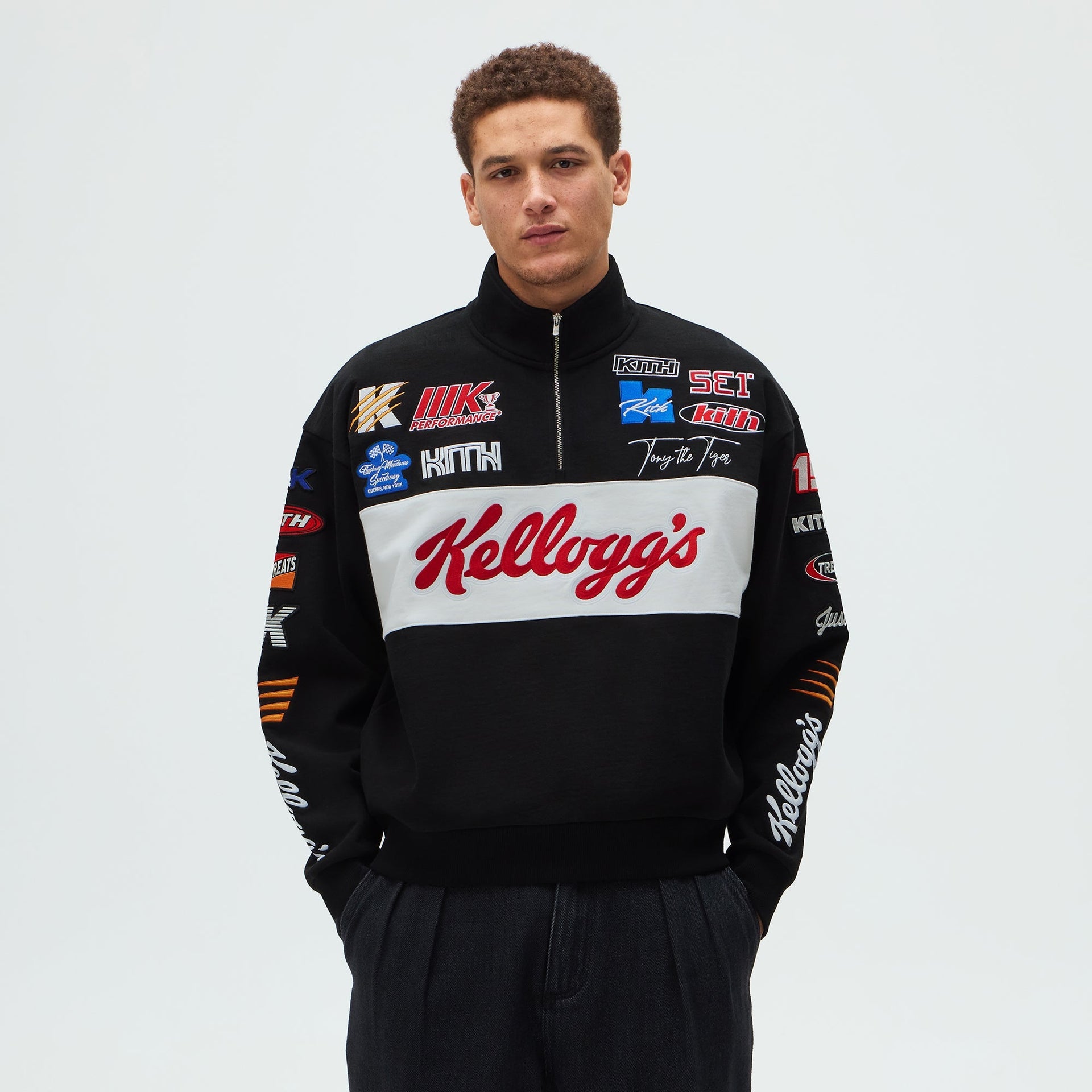 Kith Treats for Kellogg’s Frosted Flakes® Cereal & Tony the Tiger® Racing Nelson Quarter Zip - Black