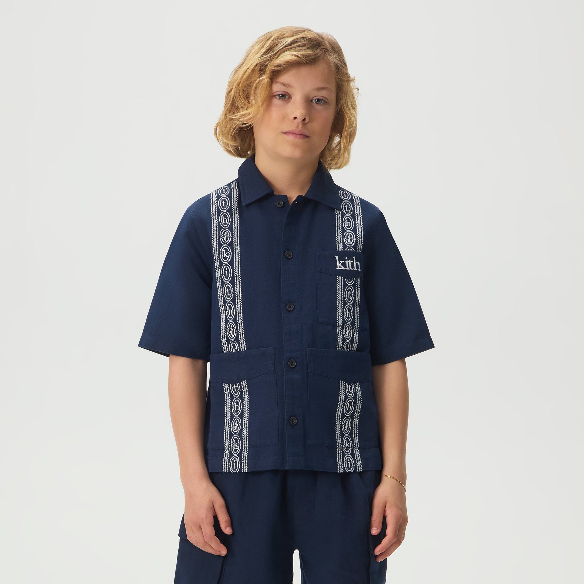 Kith Kids Novelty Embroidered Bennet Collared Shirt - Nocturnal - PH