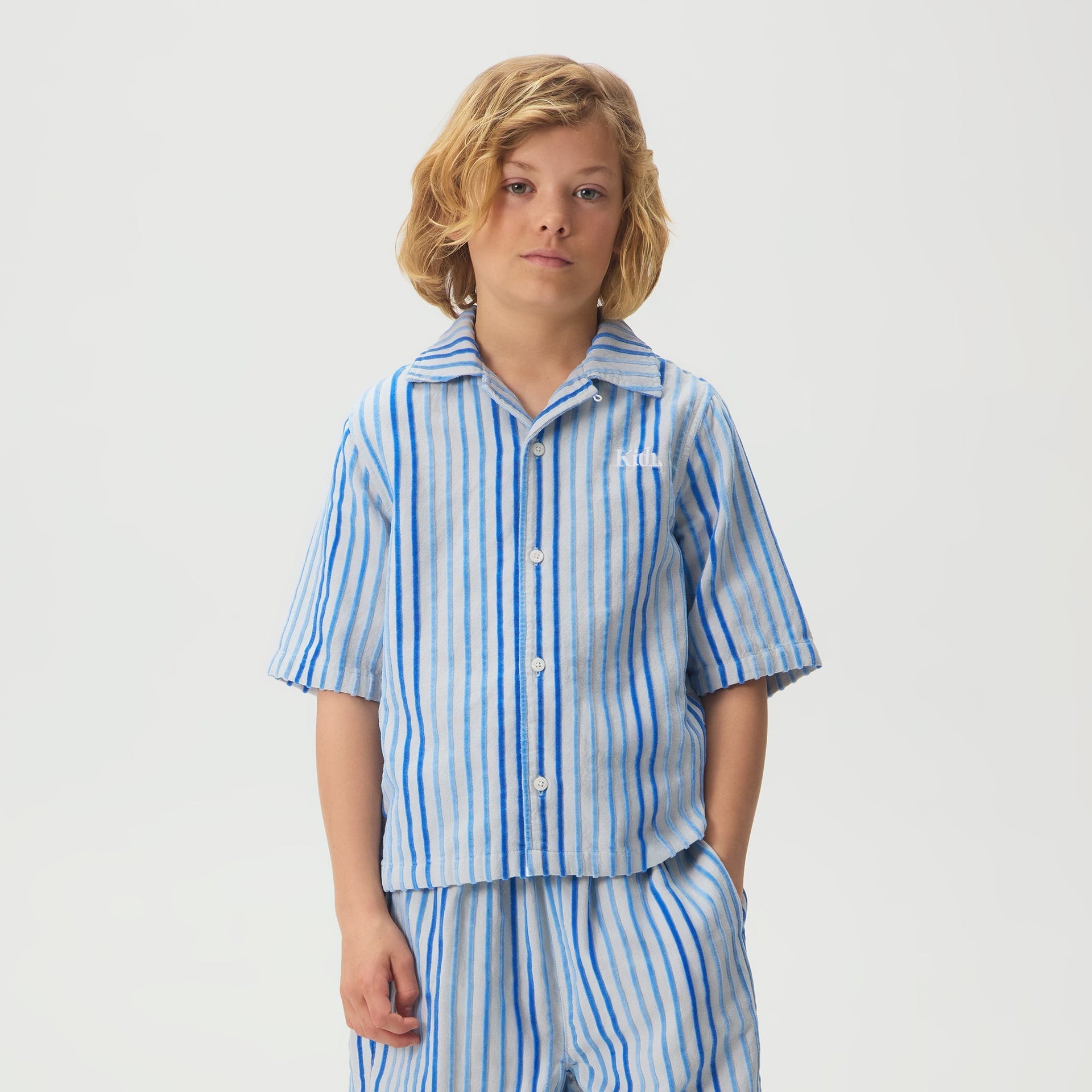 Kith Kids Chenille Stripe Thompson Camp Shirt - Cornflower - PH