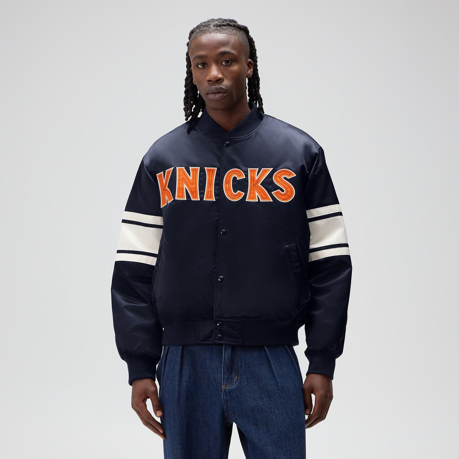 Kith for the New York Knicks Classic Satin Bomber Jacket - Nocturnal