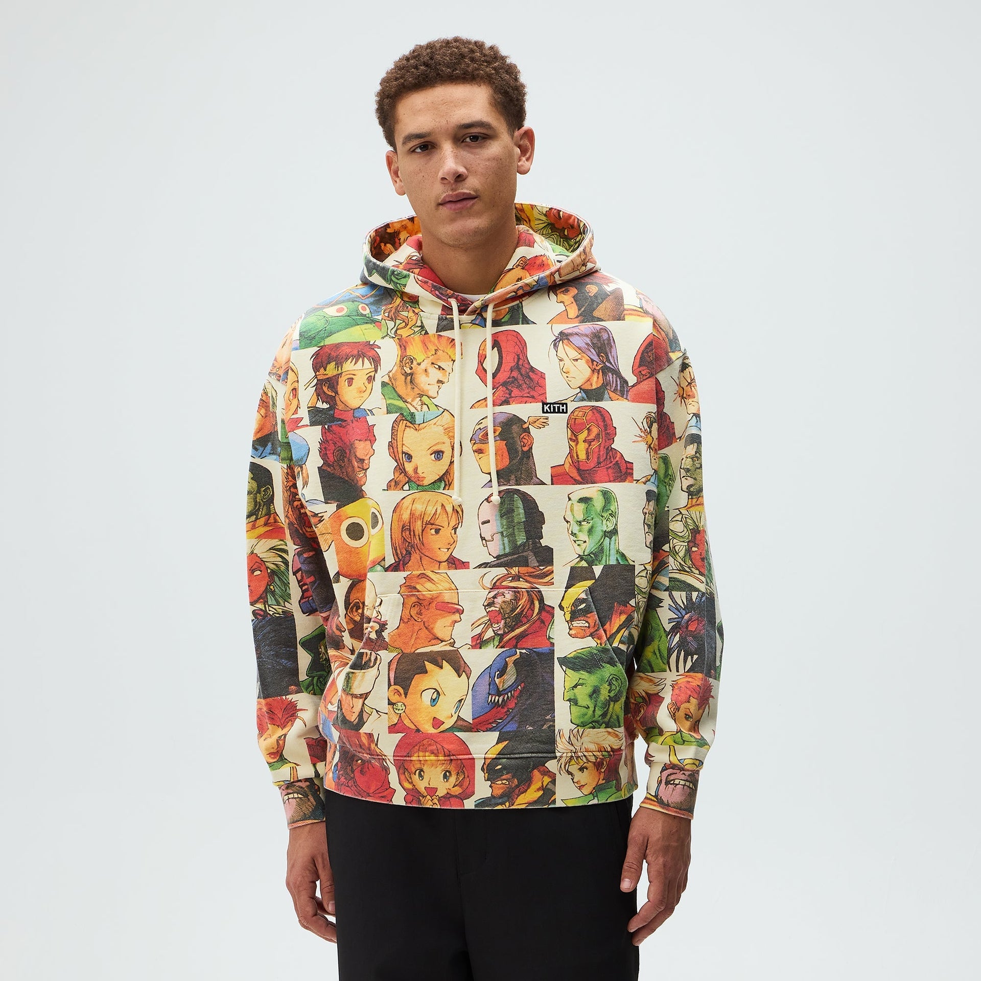 Marvel vs. Capcom | Kith Fighter All-Over Printed Vintage Nelson Hoodie - Sandrift
