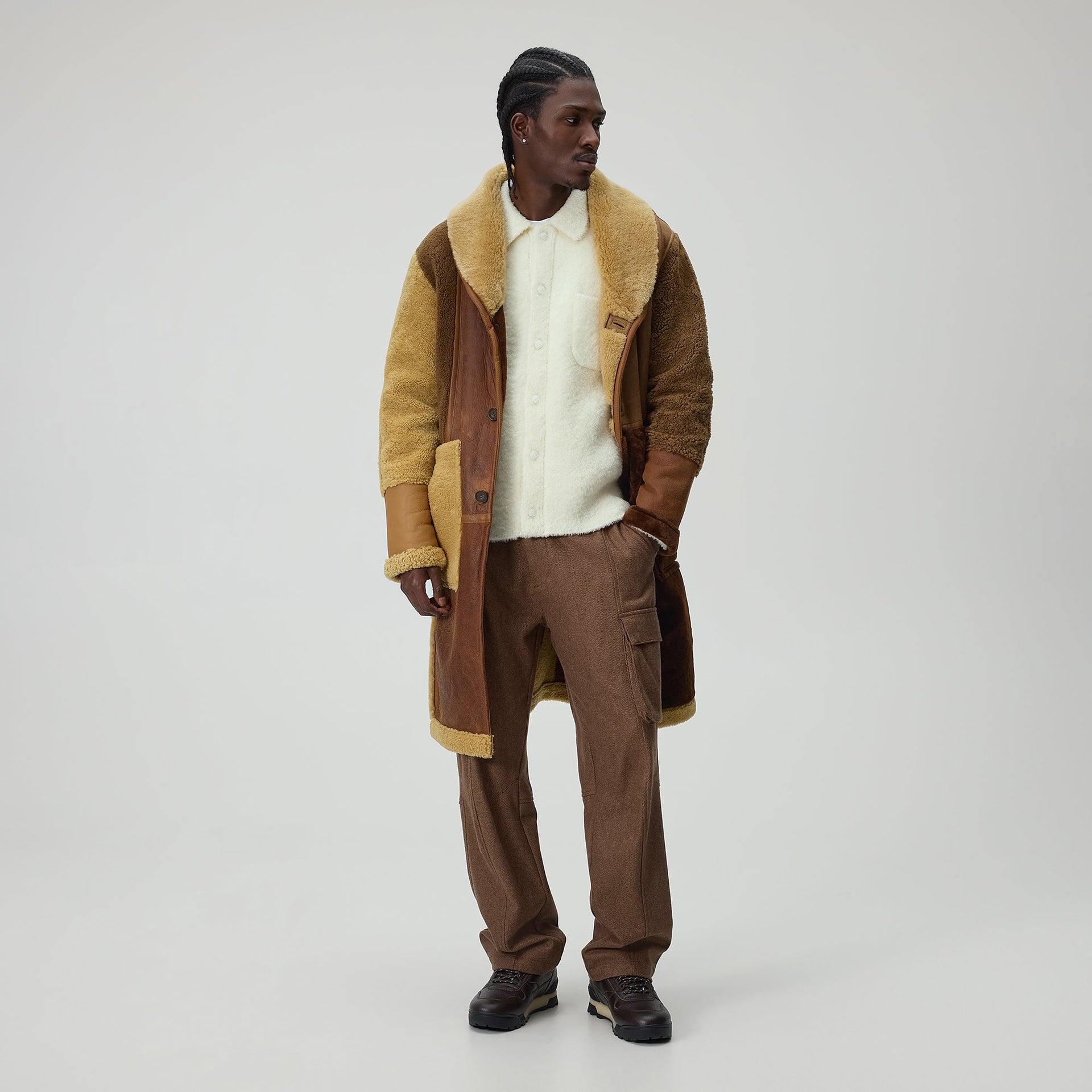 Kith Shearling Patchwork Becker Coat - Mesa