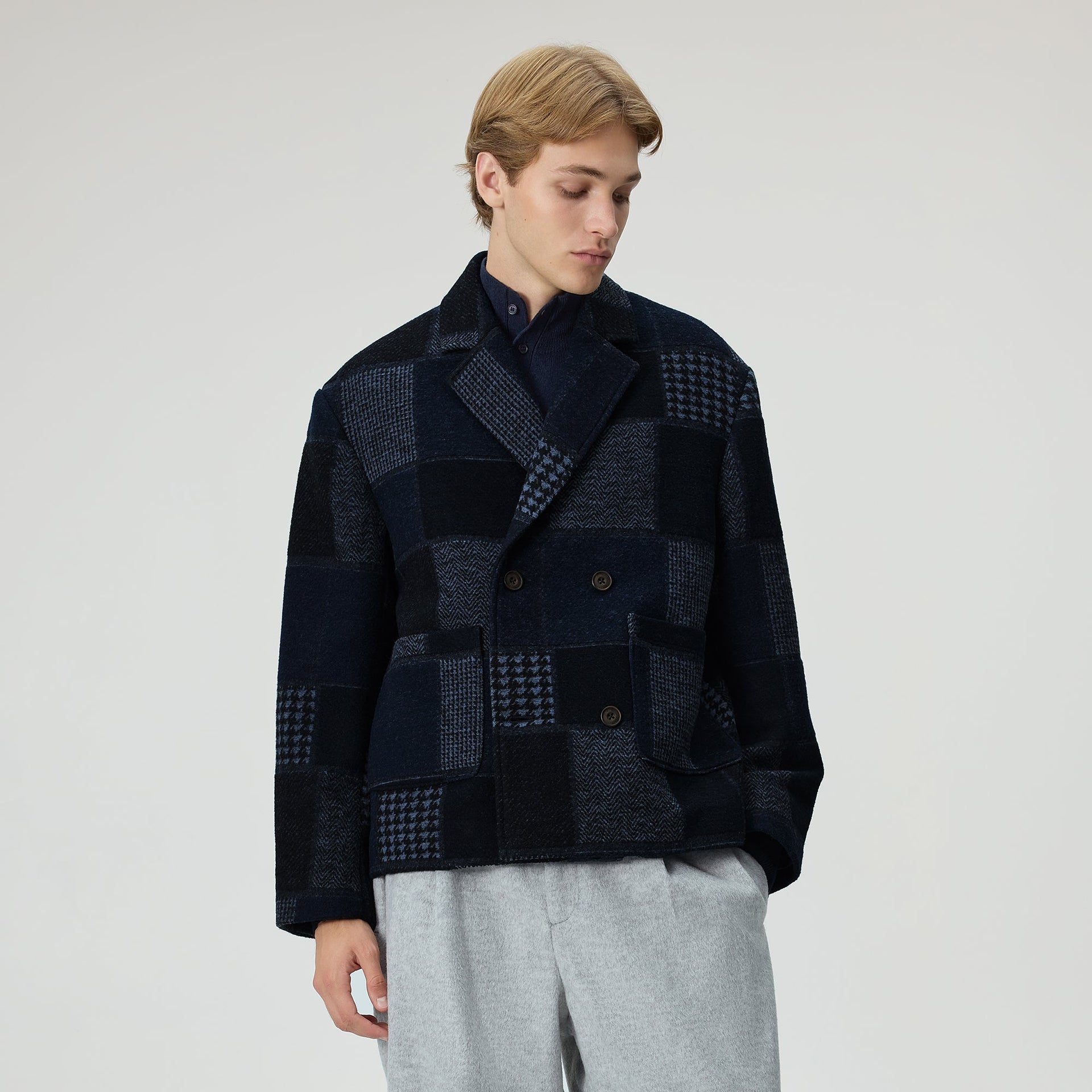 Kith Patchwork Wool Raya Blazer - Nocturnal