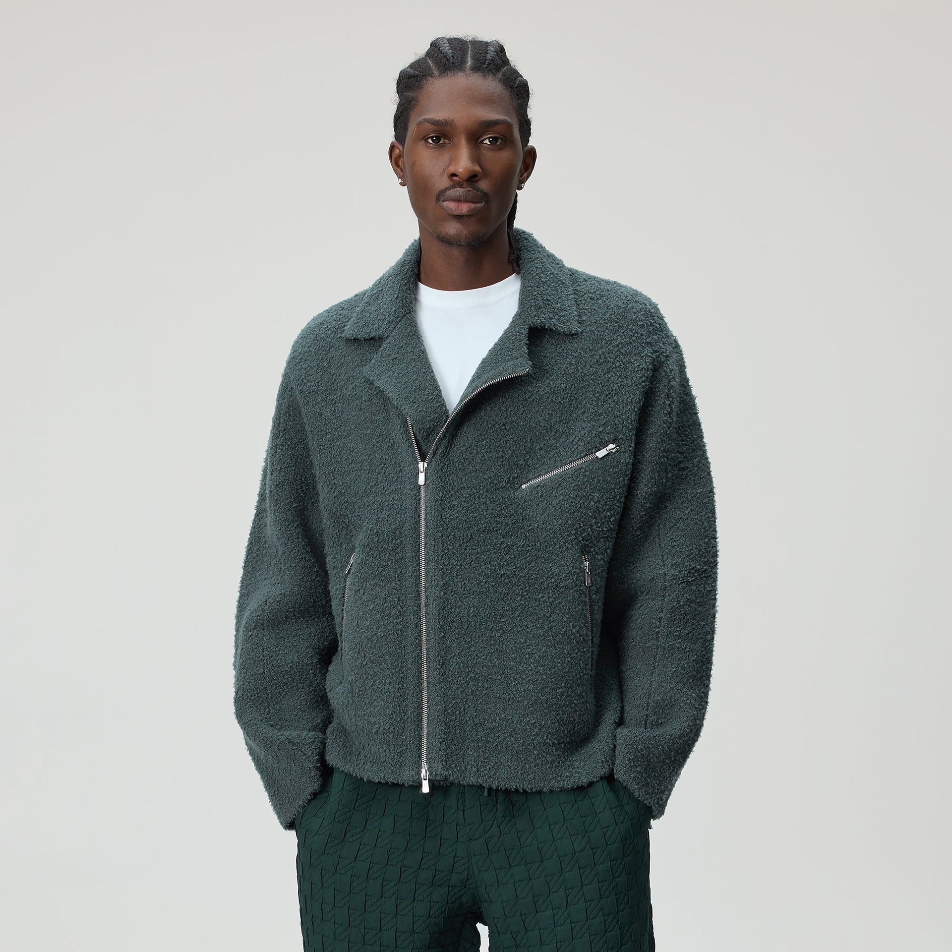 Kith Plush Knit Brian Moto Jacket - Machine