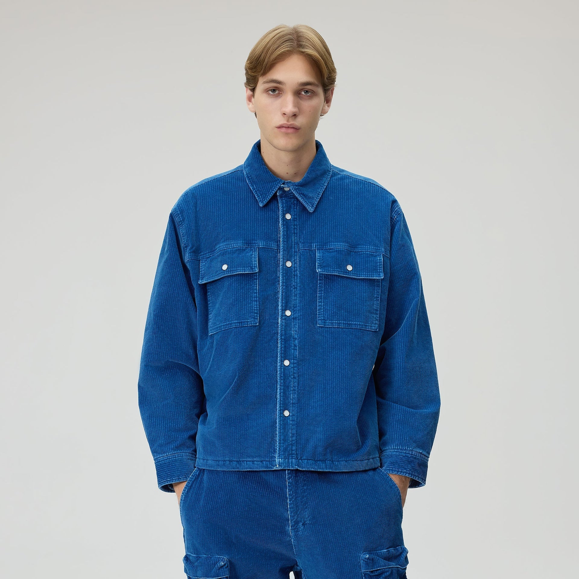 Kith Indigo Cord Vintage Apollo Shirt Jacket - Cyanotype
