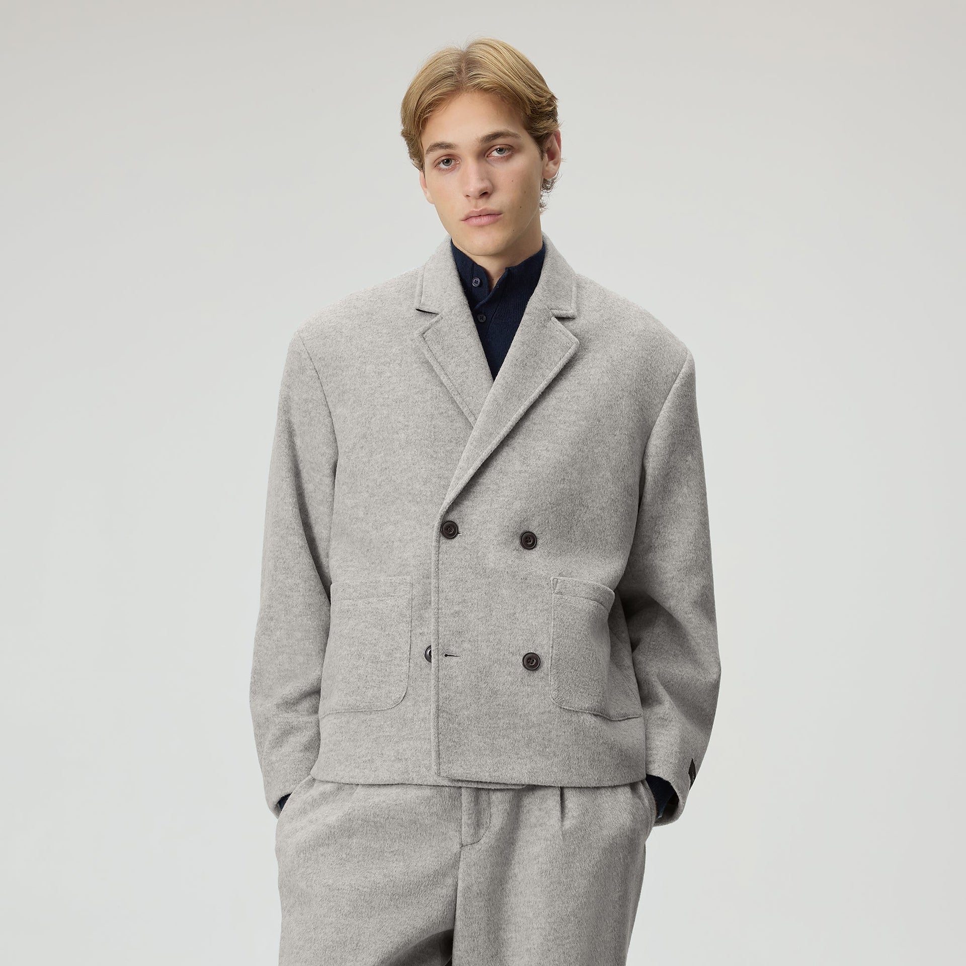 Kith Brushed Jersey Raya Blazer - Medium Heather Grey