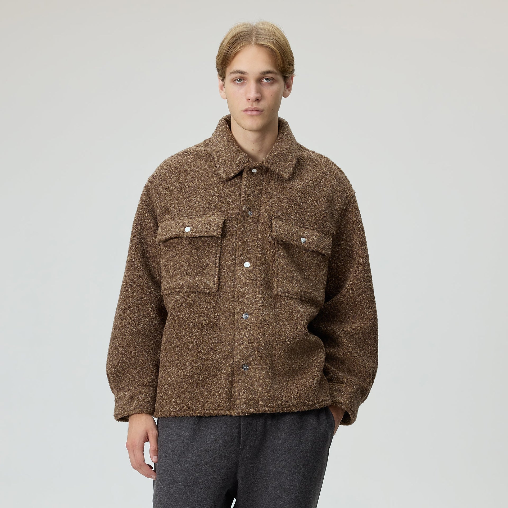 Kith Boucle Puffed Ace Shirt Jacket - Terra