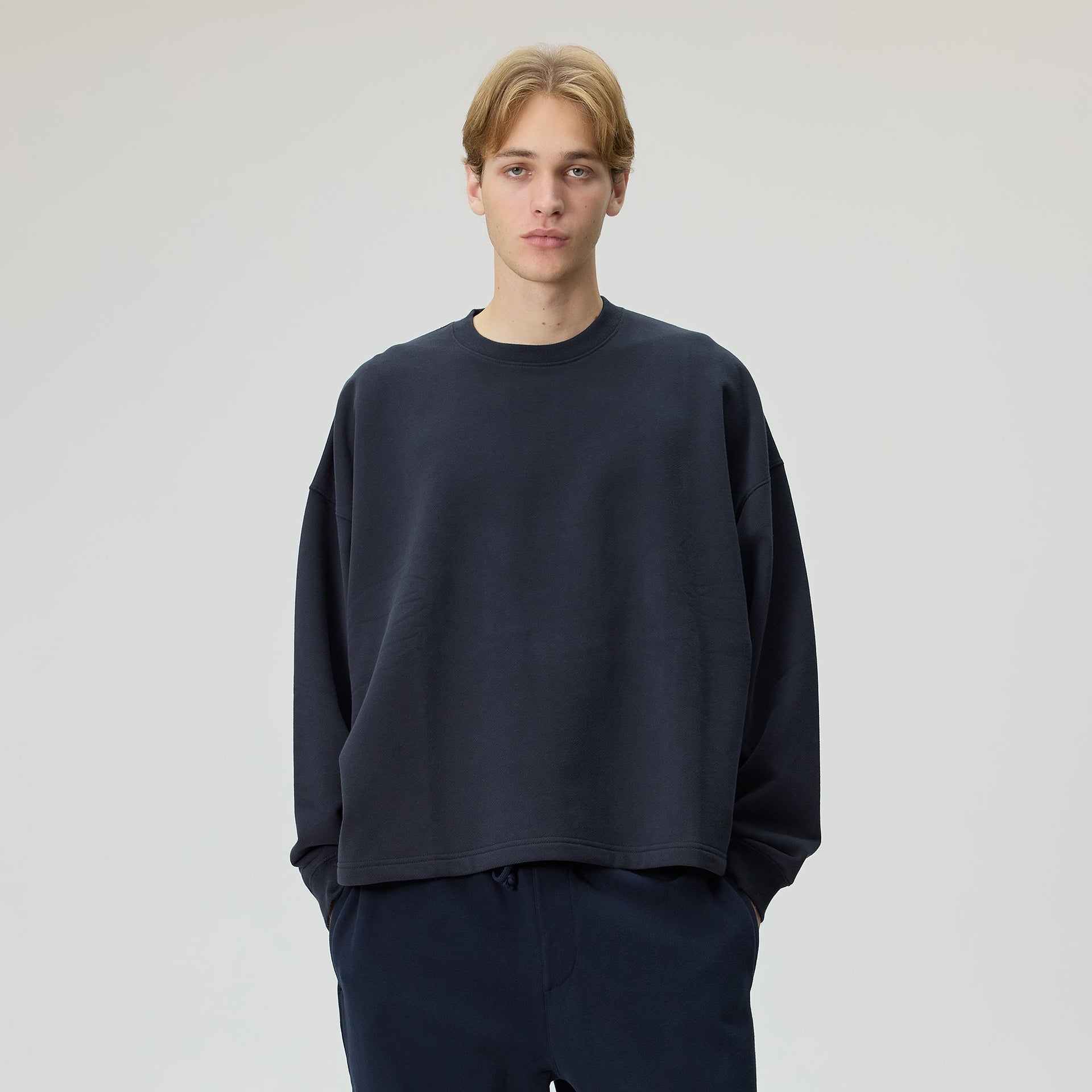 Kith Sueded French Terry Long Sleeve Lawson Tee - Black