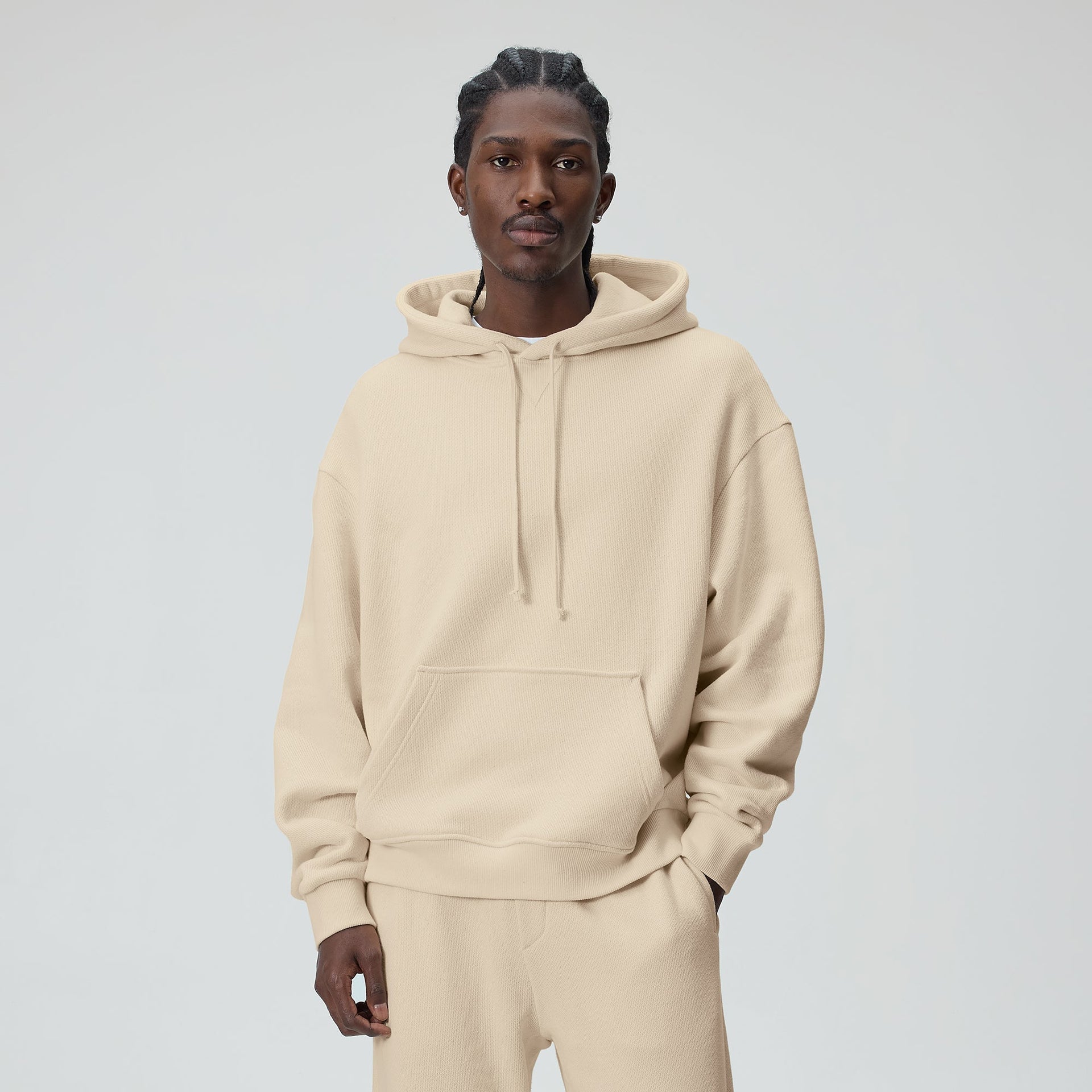 &Kin Luxe Terry Nelson Hoodie - Whisper