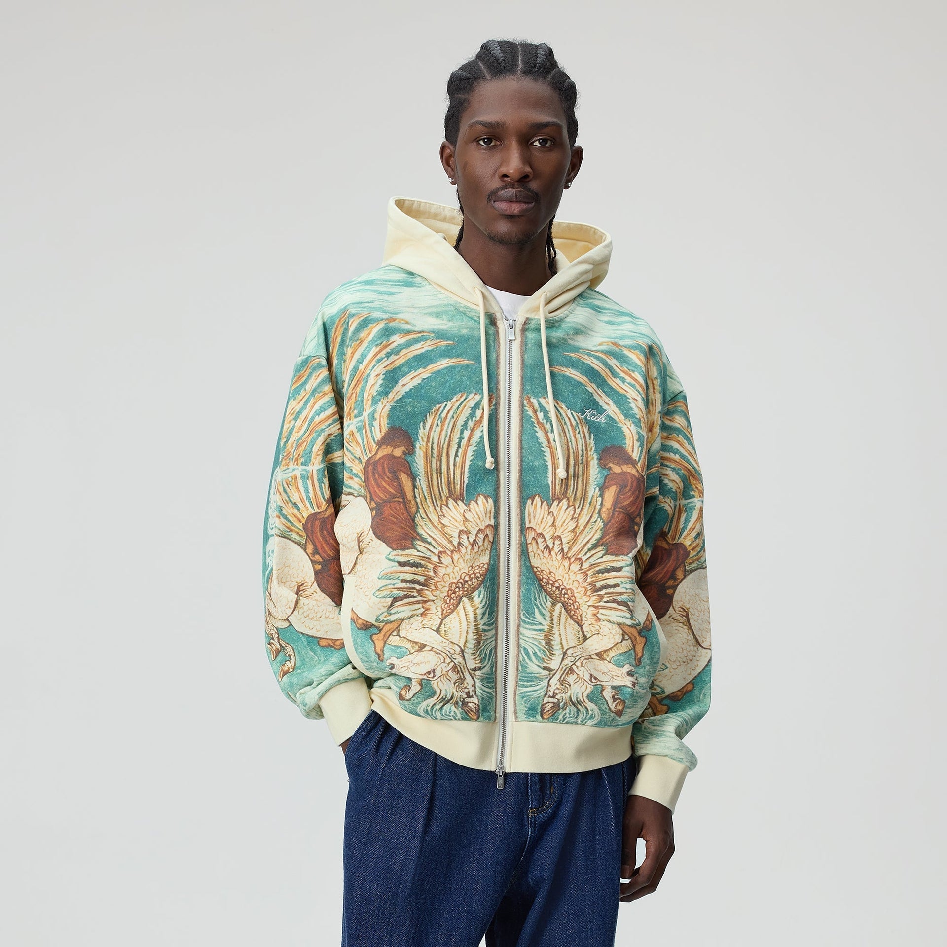 Kith Pegasus Nelson Zip Up Hoodie - Sandrift