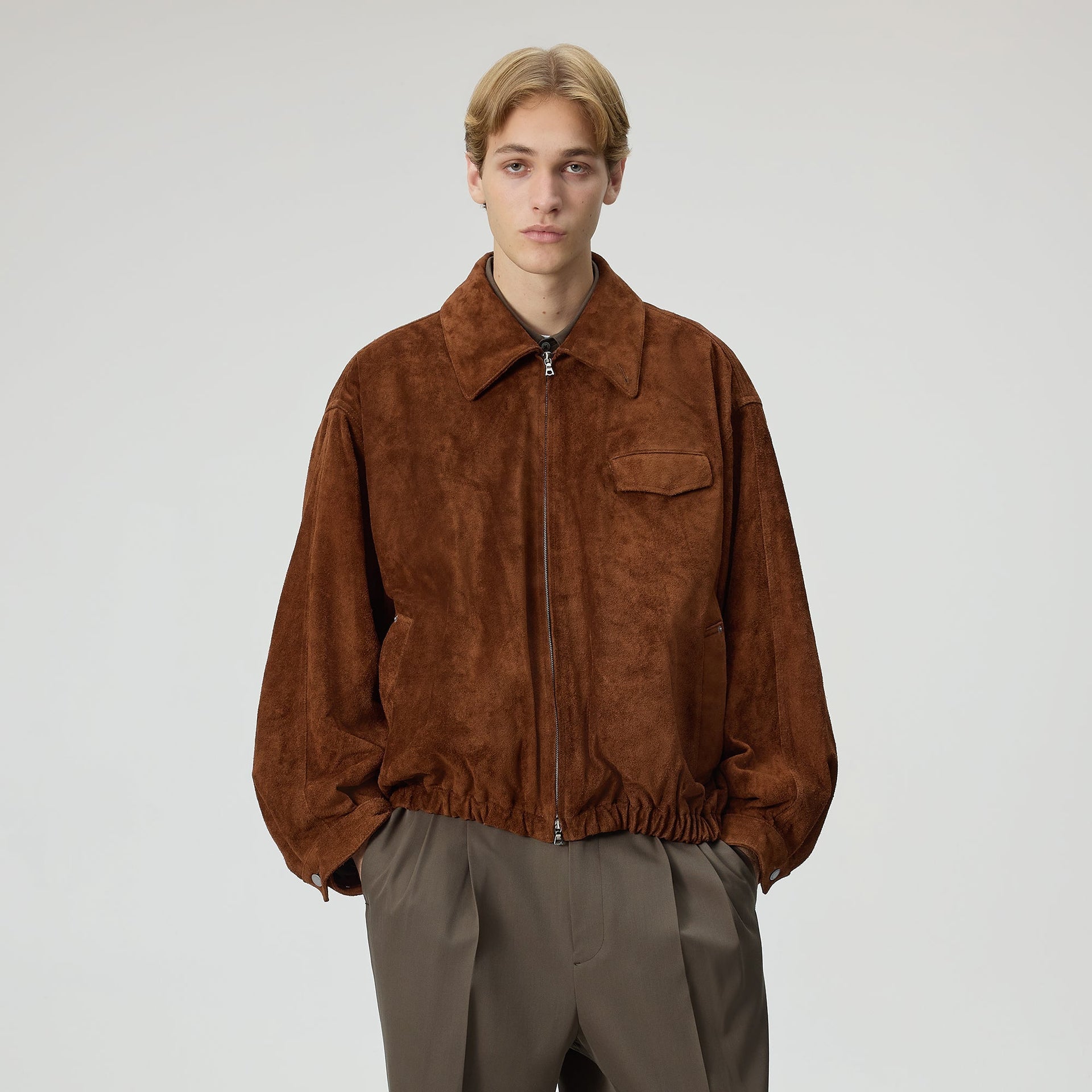 Kith 101 for ssstein Suede Zip Front Jacket - Walnut