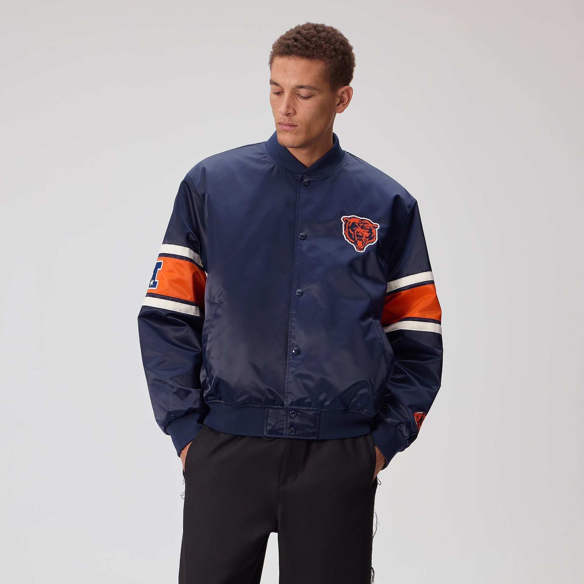 Kith for the NFL Chicago Bears Satin Bomber Jacket - Nocturnal