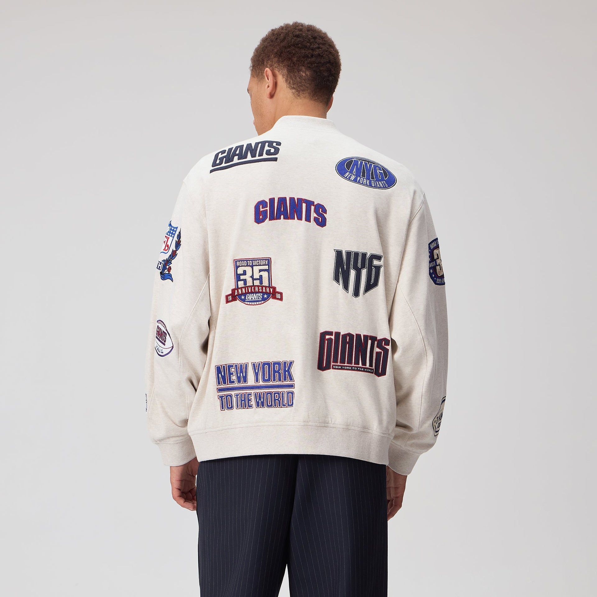 Kith for the NFL New York Giants Marvin Bomber Jacket - Sandrift