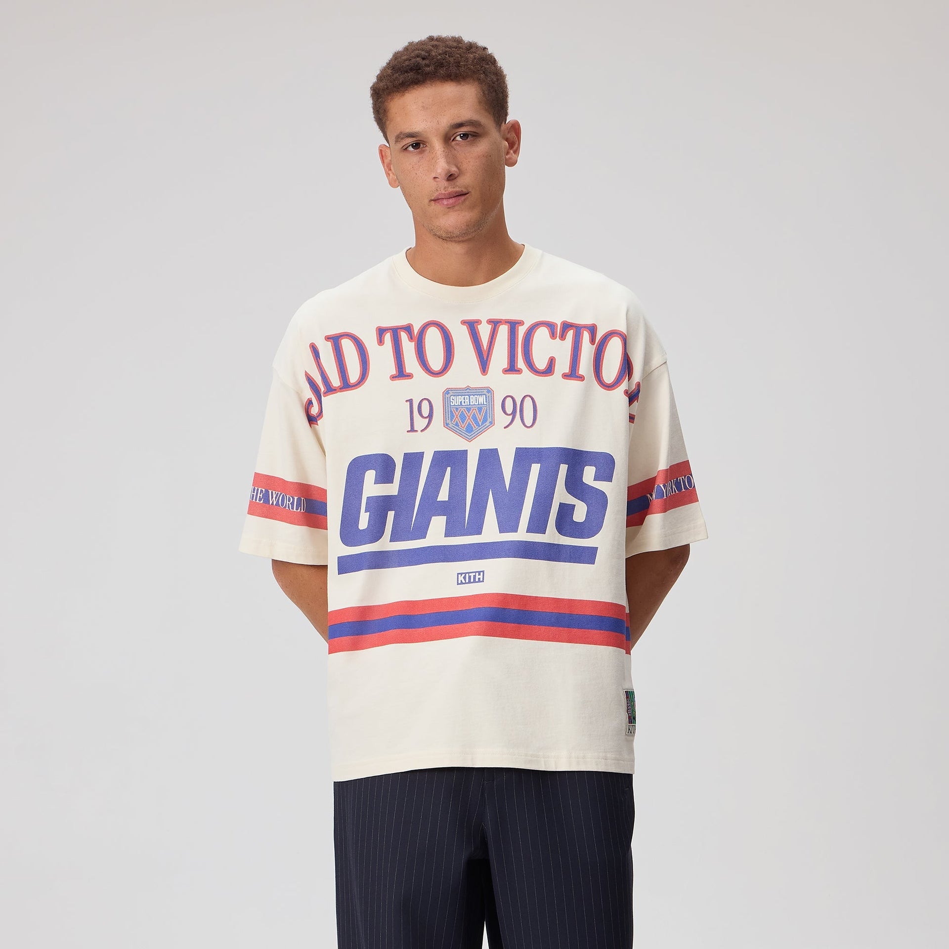 Kith for the NFL New York Giants Victory Vintage Bishop Tee - Sandrift