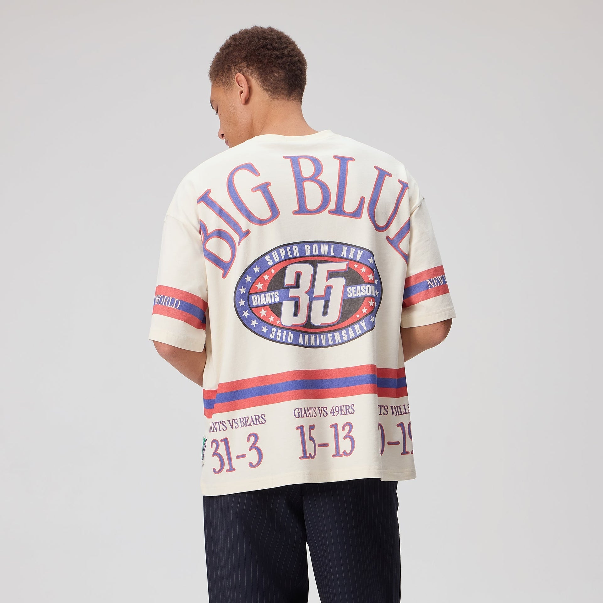 Kith for the NFL New York Giants Victory Vintage Bishop Tee - Sandrift