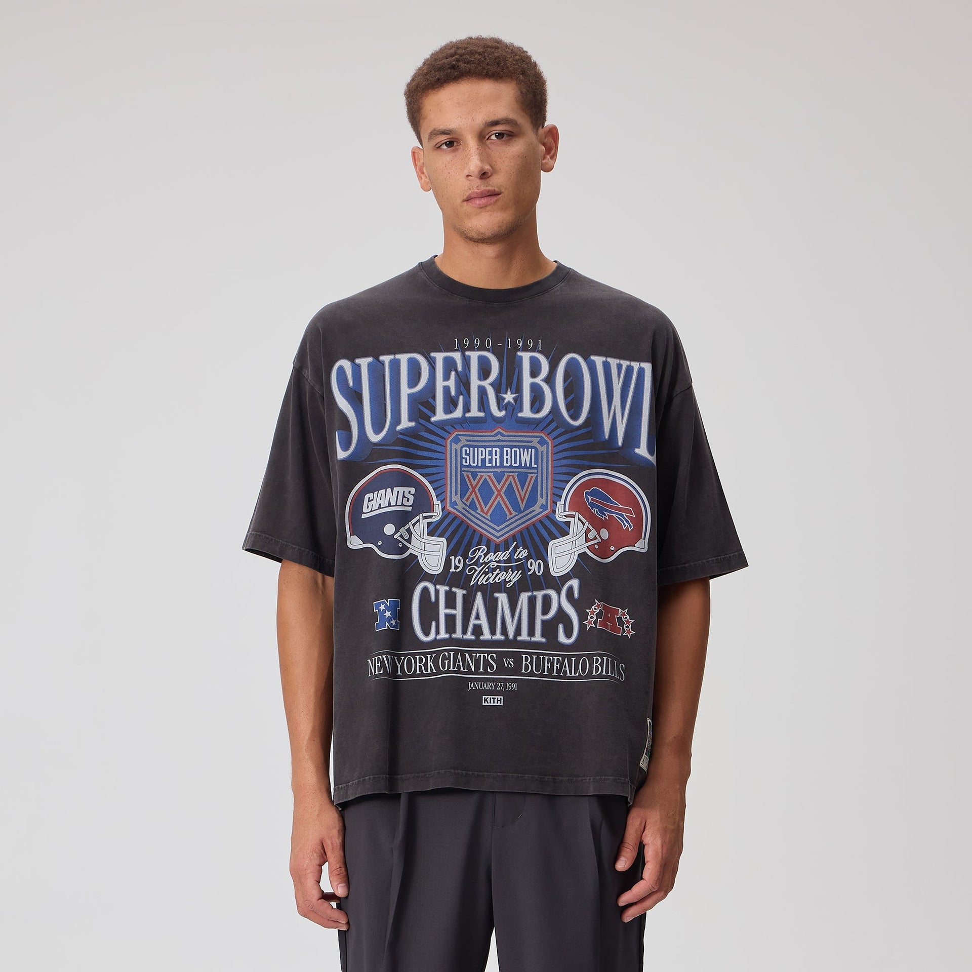 Kith for the NFL Super Bowl Vintage Bishop Tee - Black