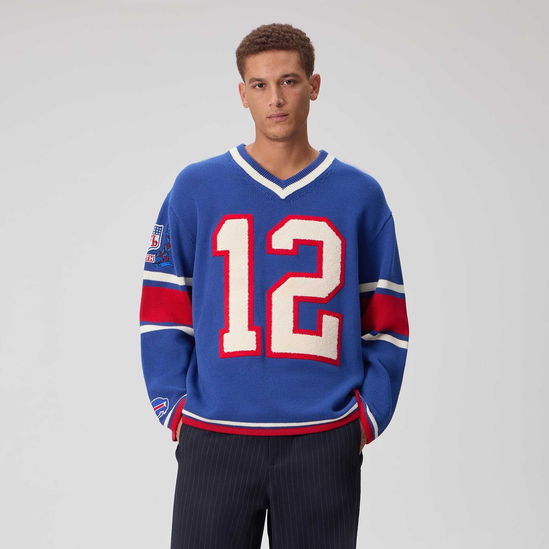 Kith for the NFL Buffalo Bills V-Neck Beau Knit Sweater - Current